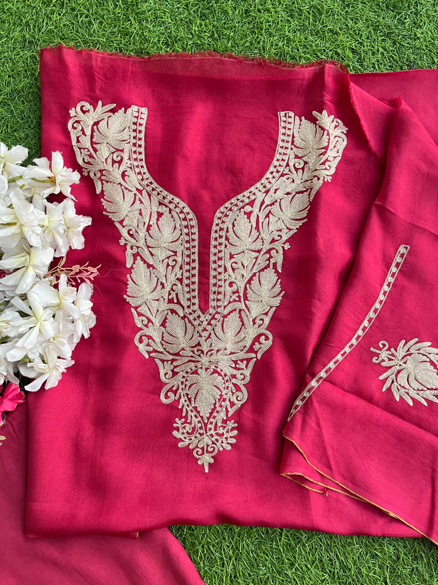 Blush Silk Tilla Kashmiri Suit