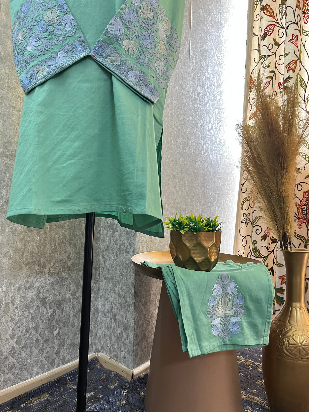 Green Cotton Cord Set Size(40)