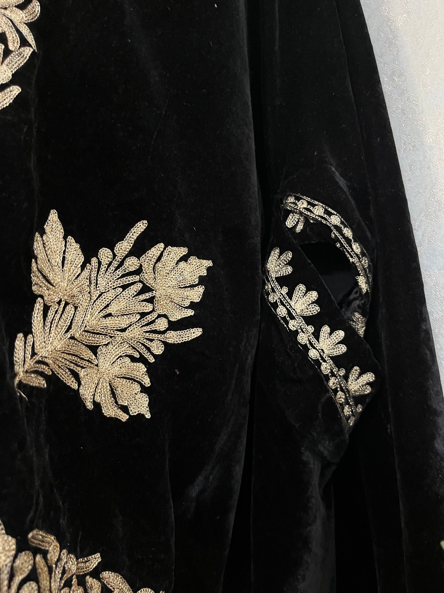 Black Tilla Embroidered Velvet Cape