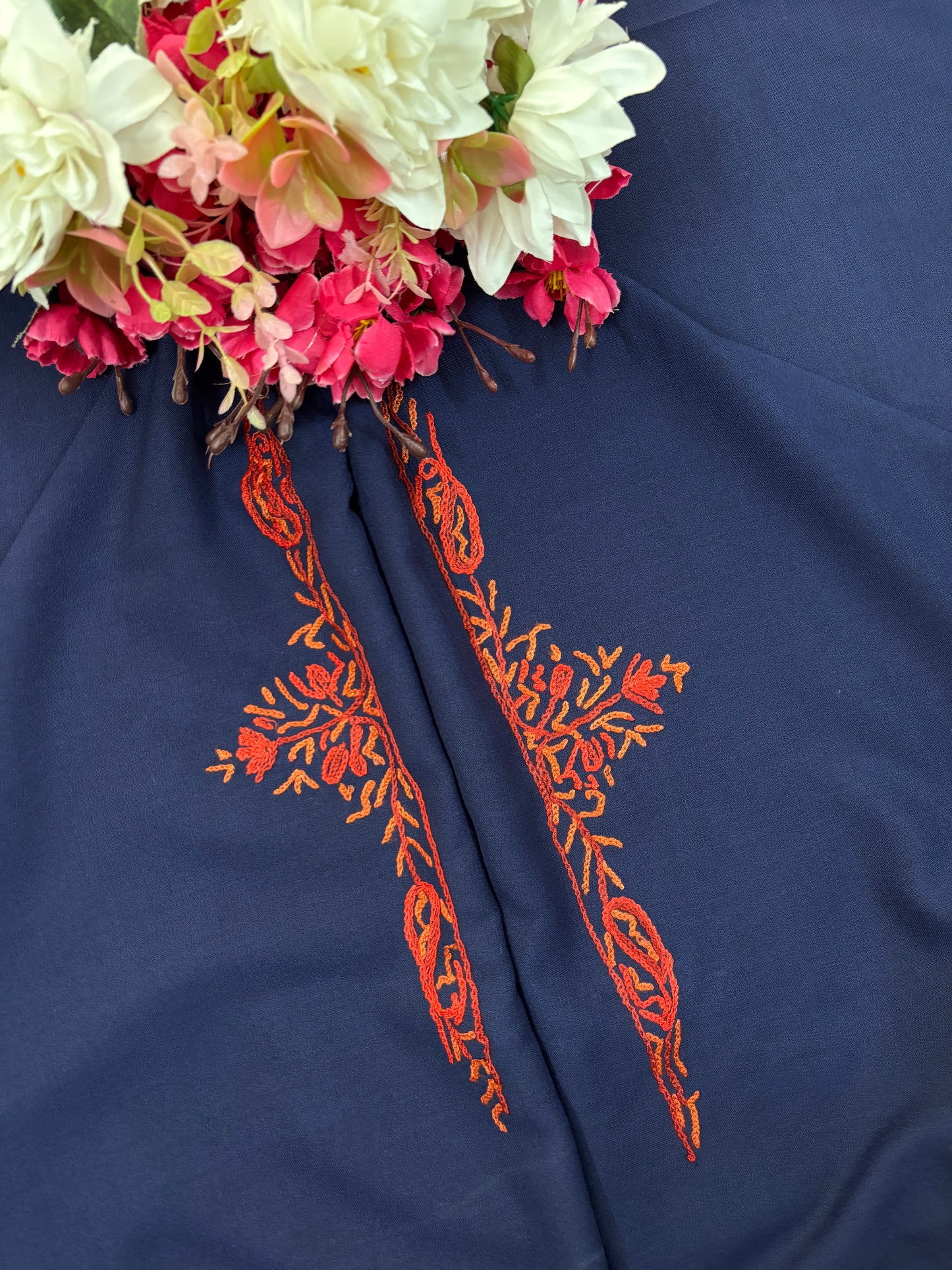 Blue Cotton Cord Set (Hand Embroidered)