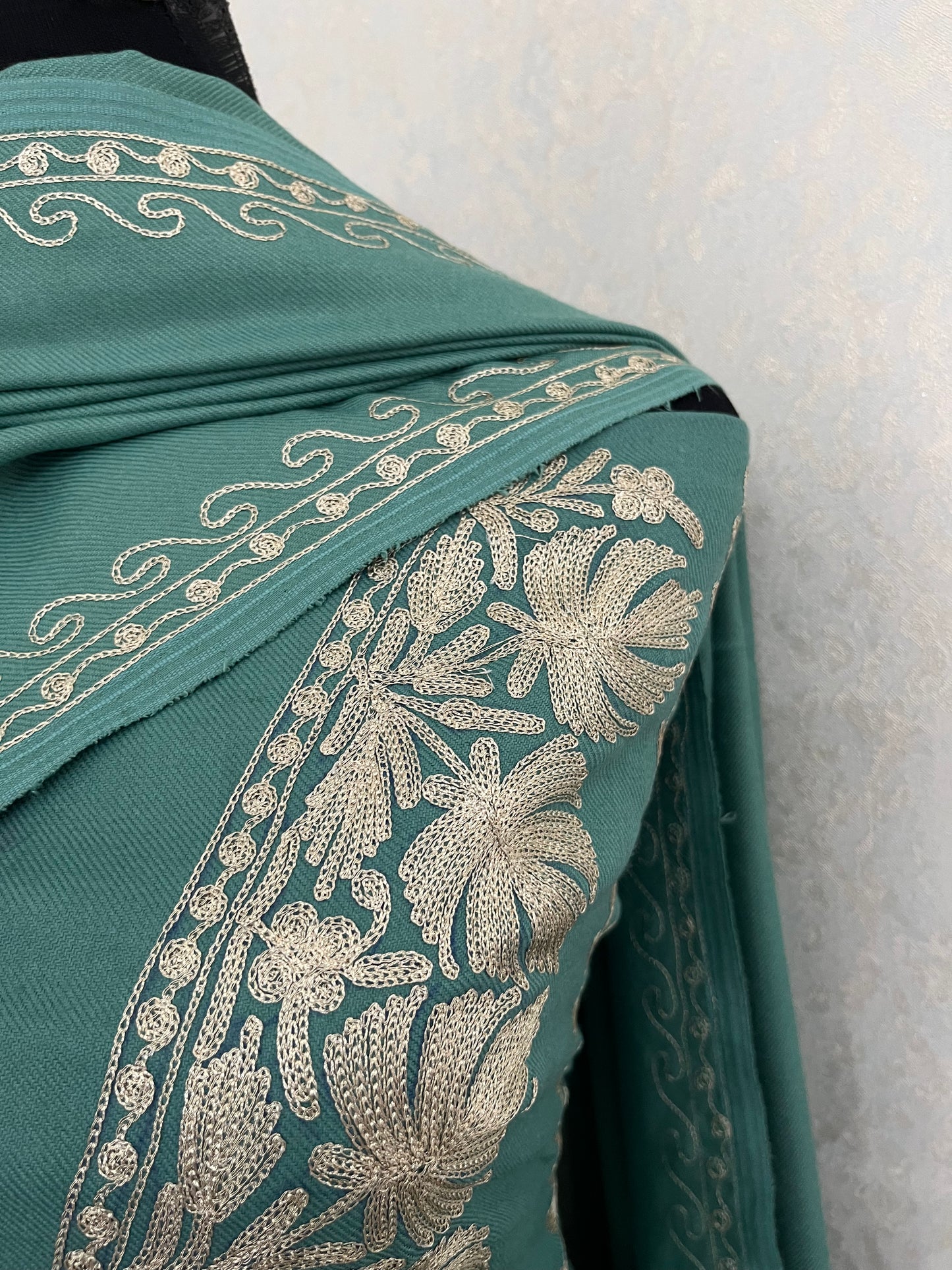 Soft Green Tilla Embroidered 3pc Suit Stole