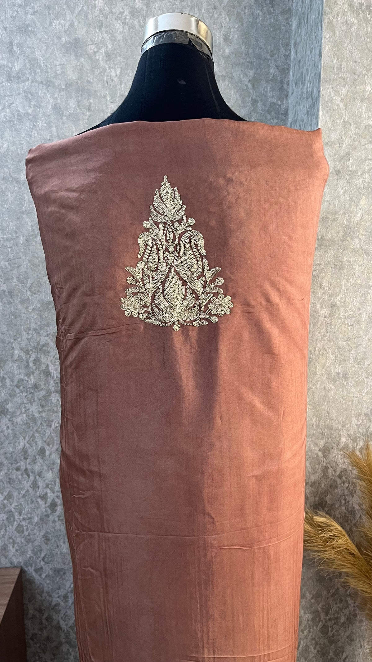 Onion Pink Sanam Silk Kashmiri Suit