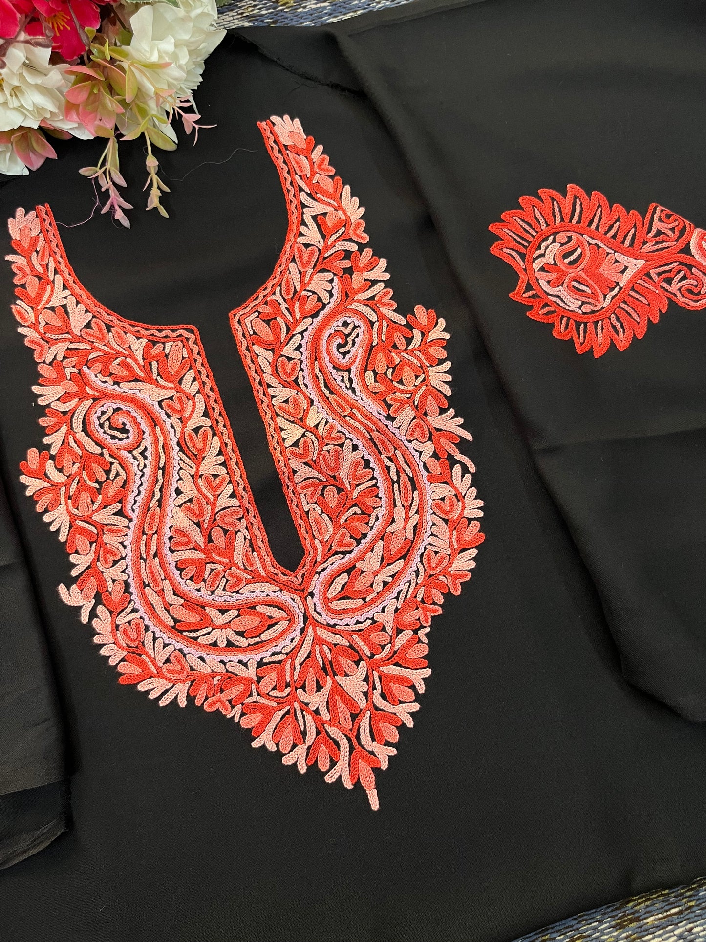 Cotton Black Two Piece Set (Hand Embroidered)