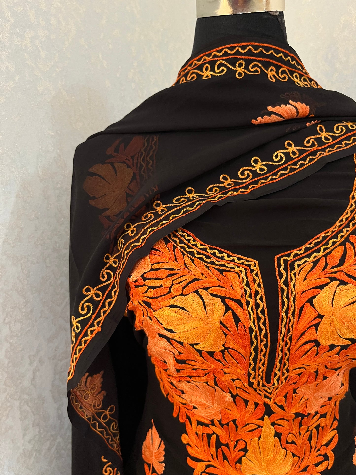 Georgette Black 3 Pc Aari Embroidered Suit Set