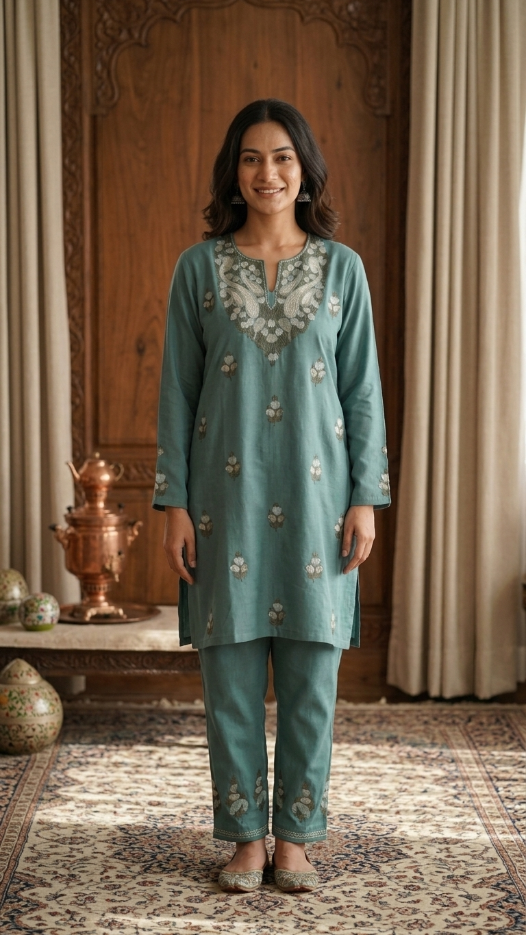 Green Cotton Cord Set  Size(42)