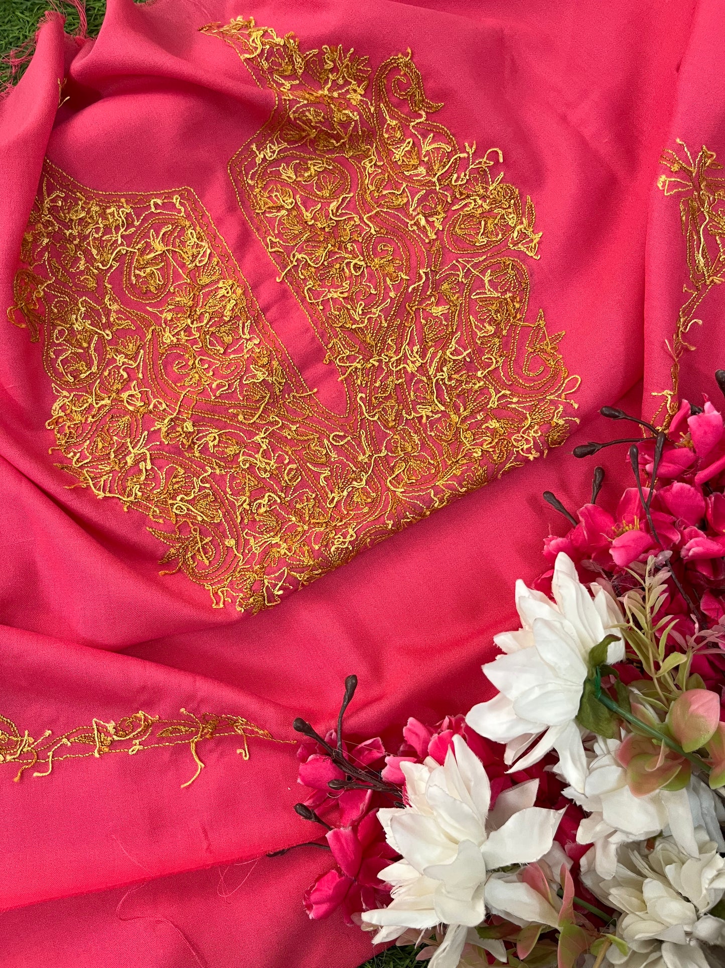 Soft Pink Cotton Cord Set (Hand Embroidered)