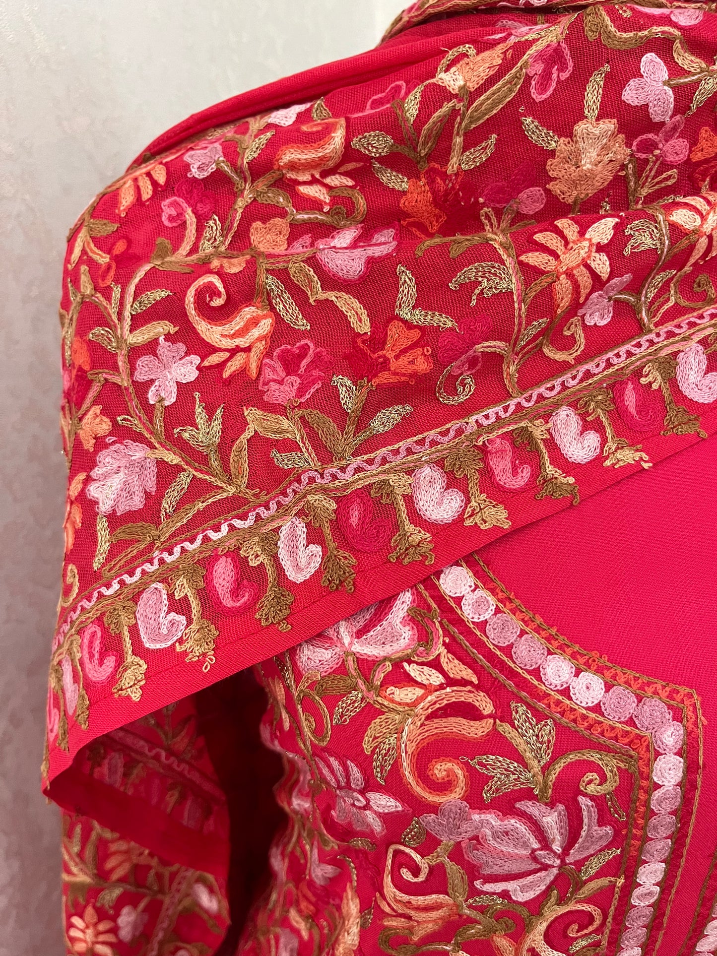 Hot Pink Cotton Kashmiri Suit