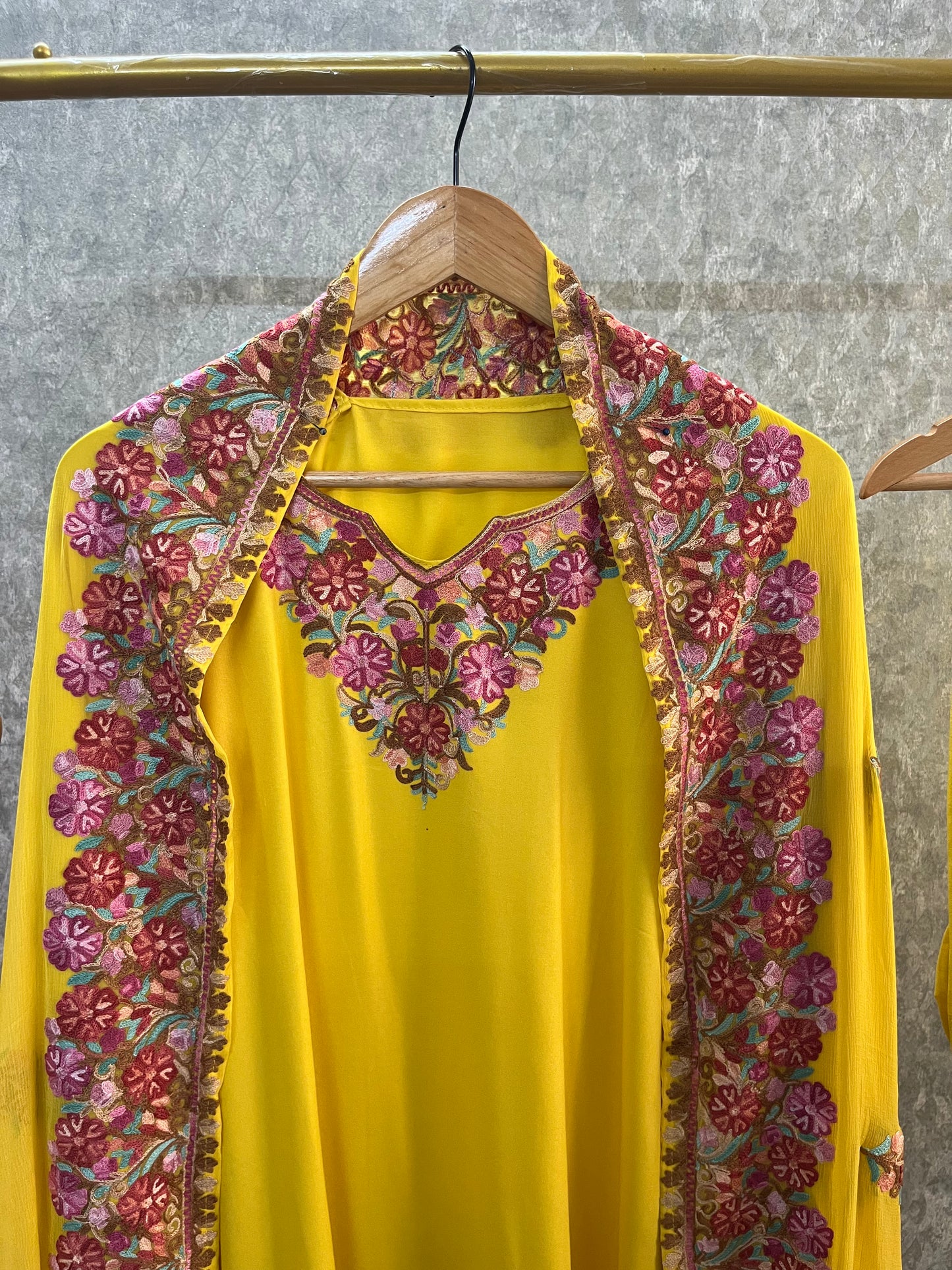 Yellow Cotton Stitched Co-ord Set with dupatta (42)