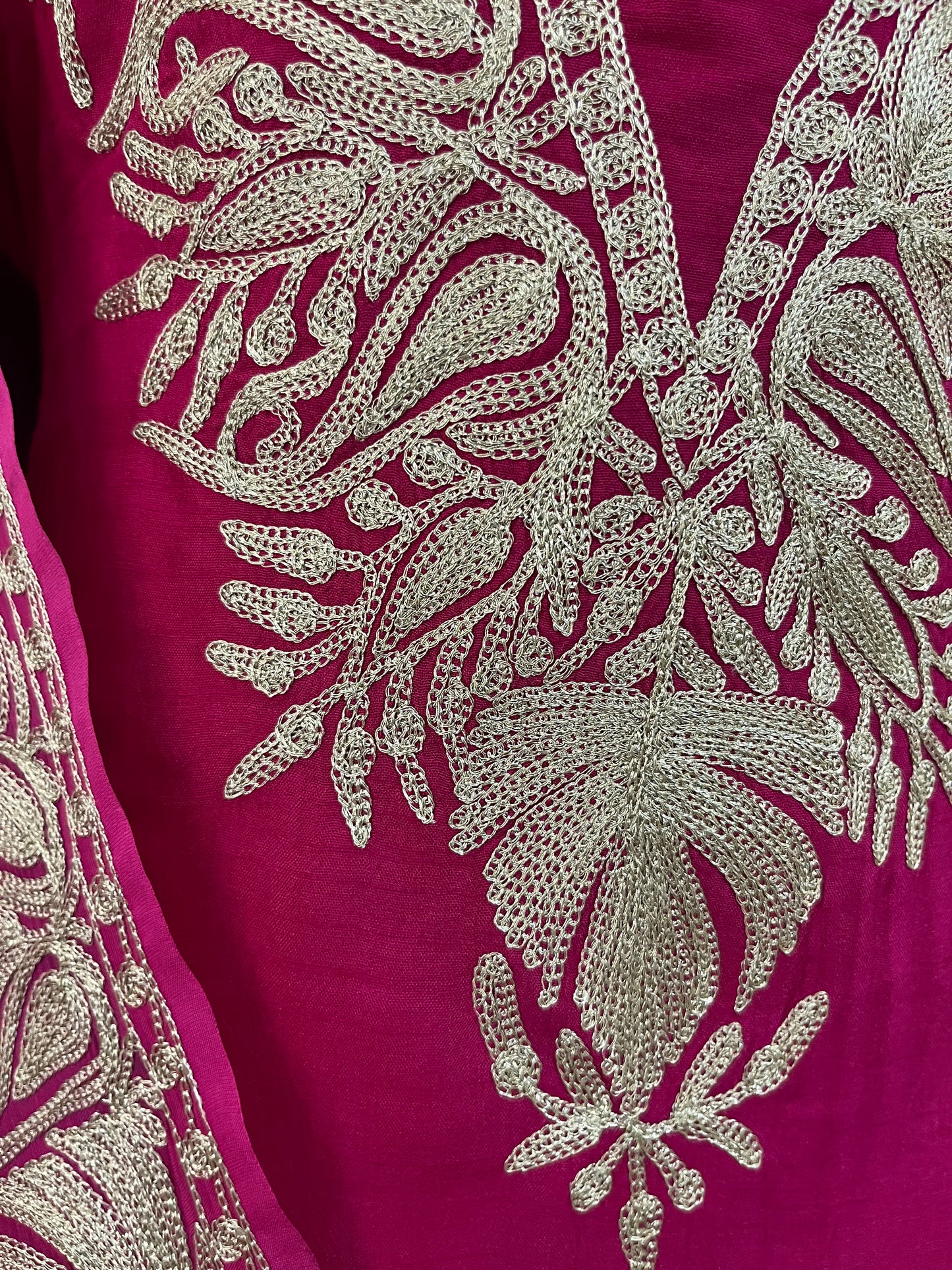 Sanam Hot Pink Silk Kashmiri Suit