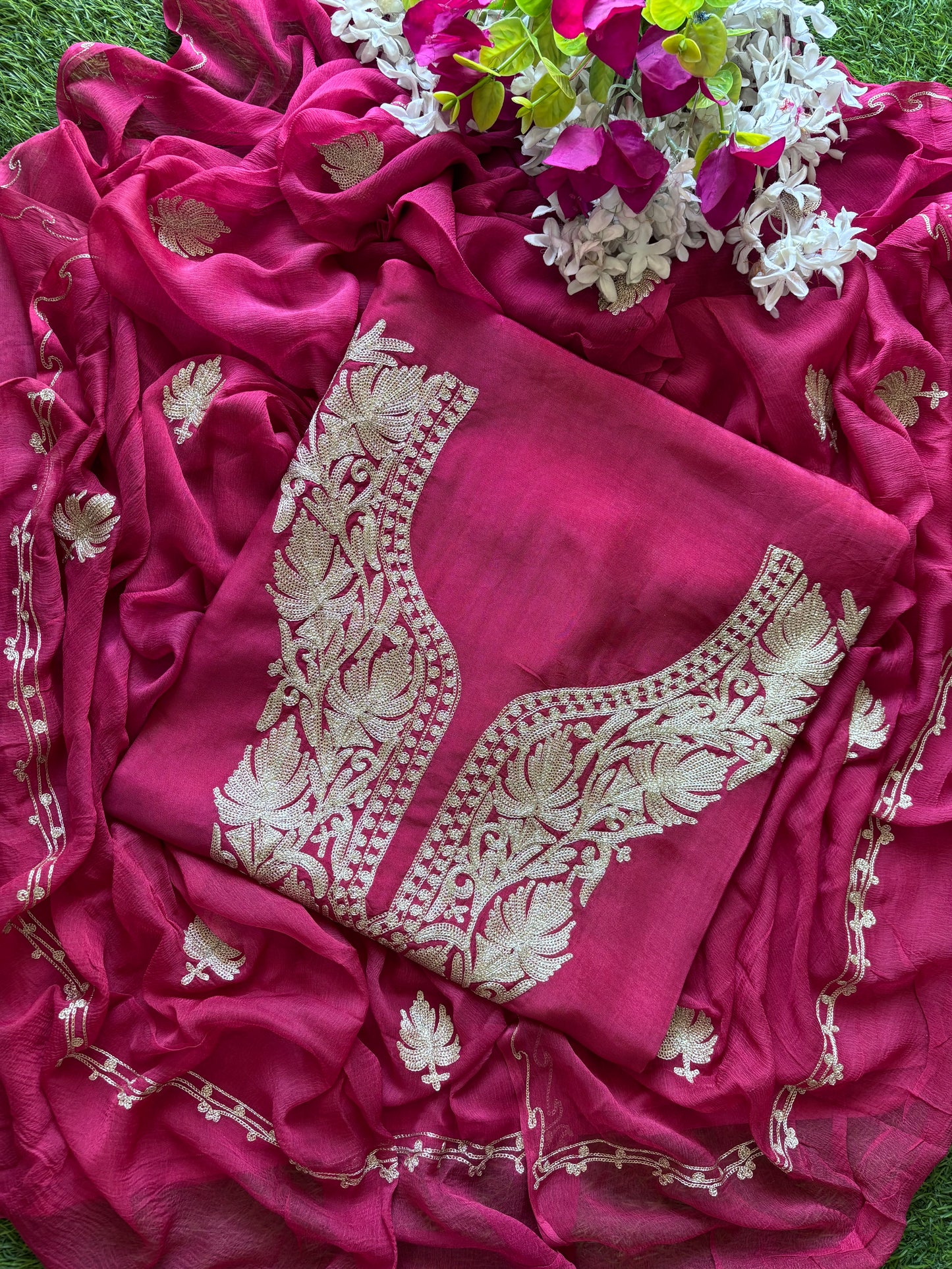 Blush Silk Tilla Kashmiri Suit
