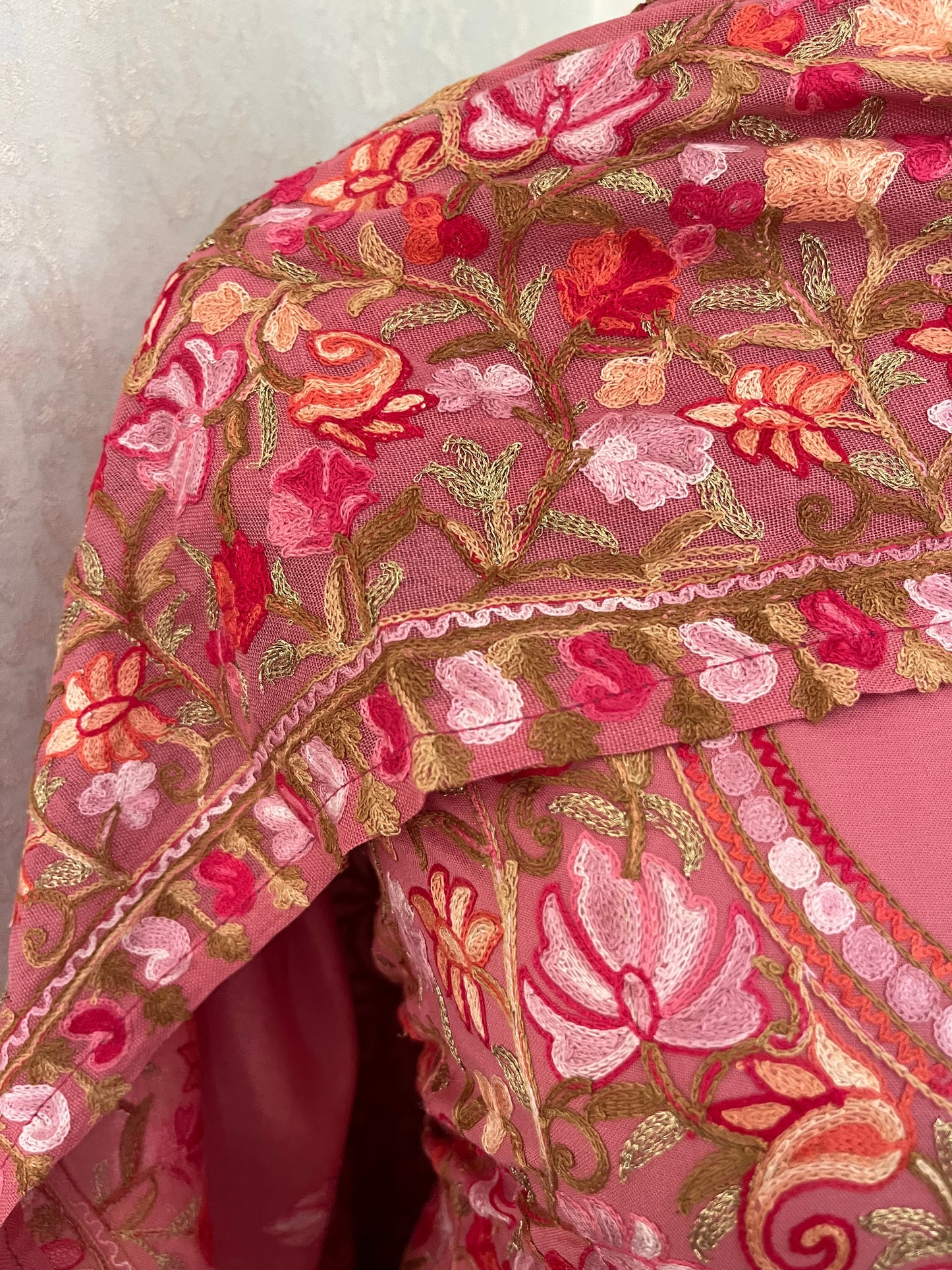 Pink Cotton Kashmiri Suit