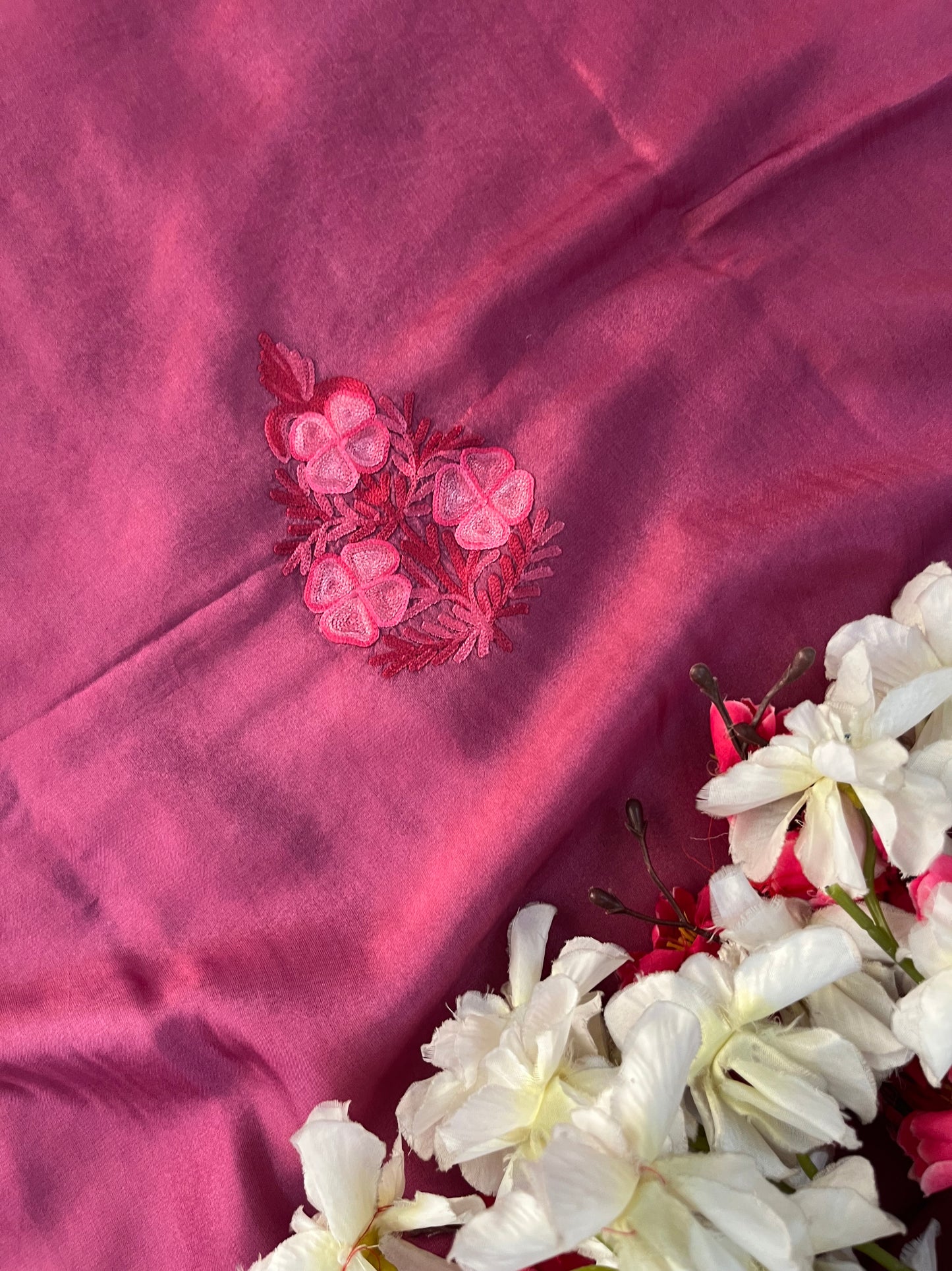 Onion pink Opada Silk Kashmiri Suit