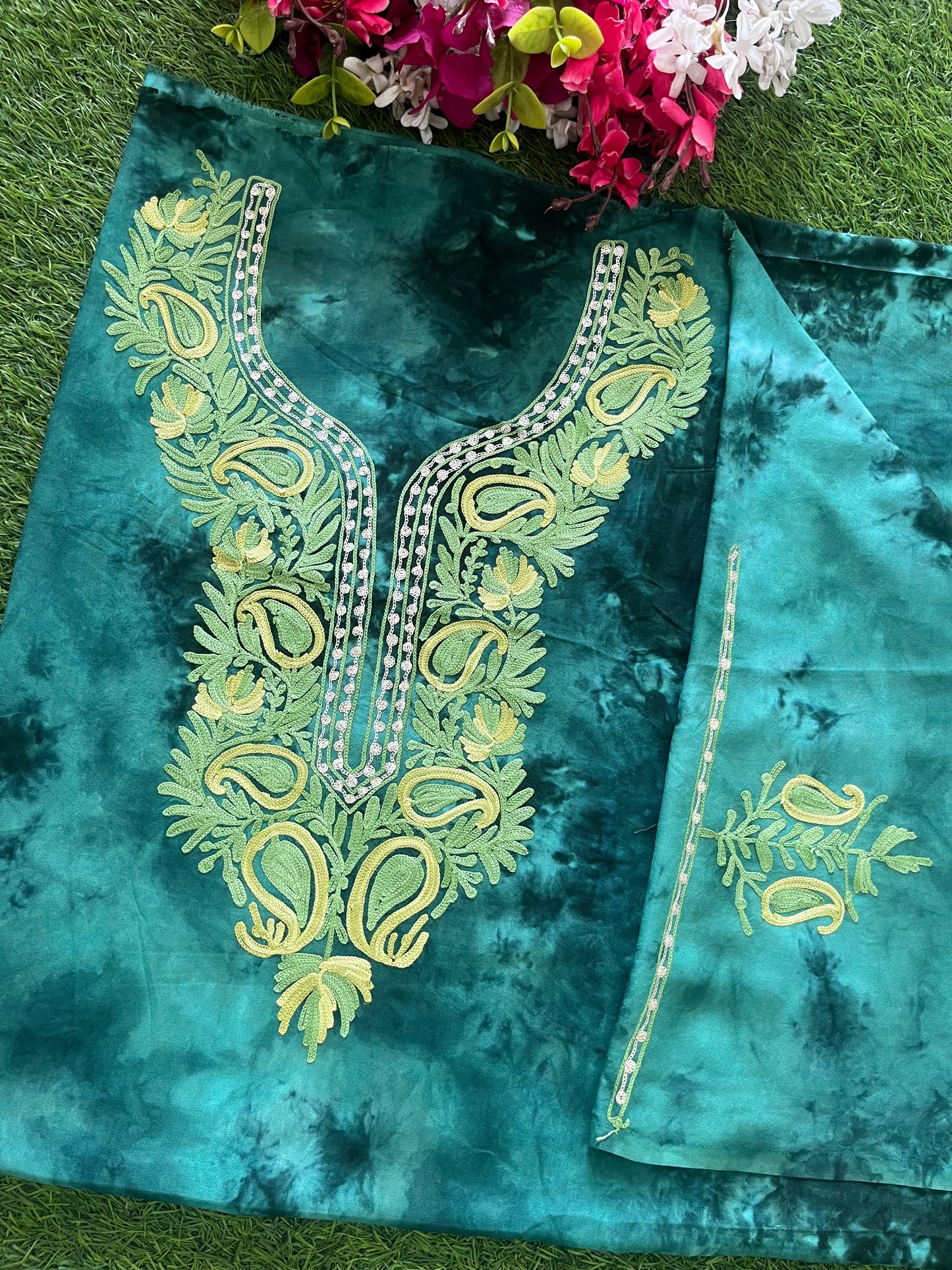 Cotton Unstitched Ty Dy Kashmiri Kurti