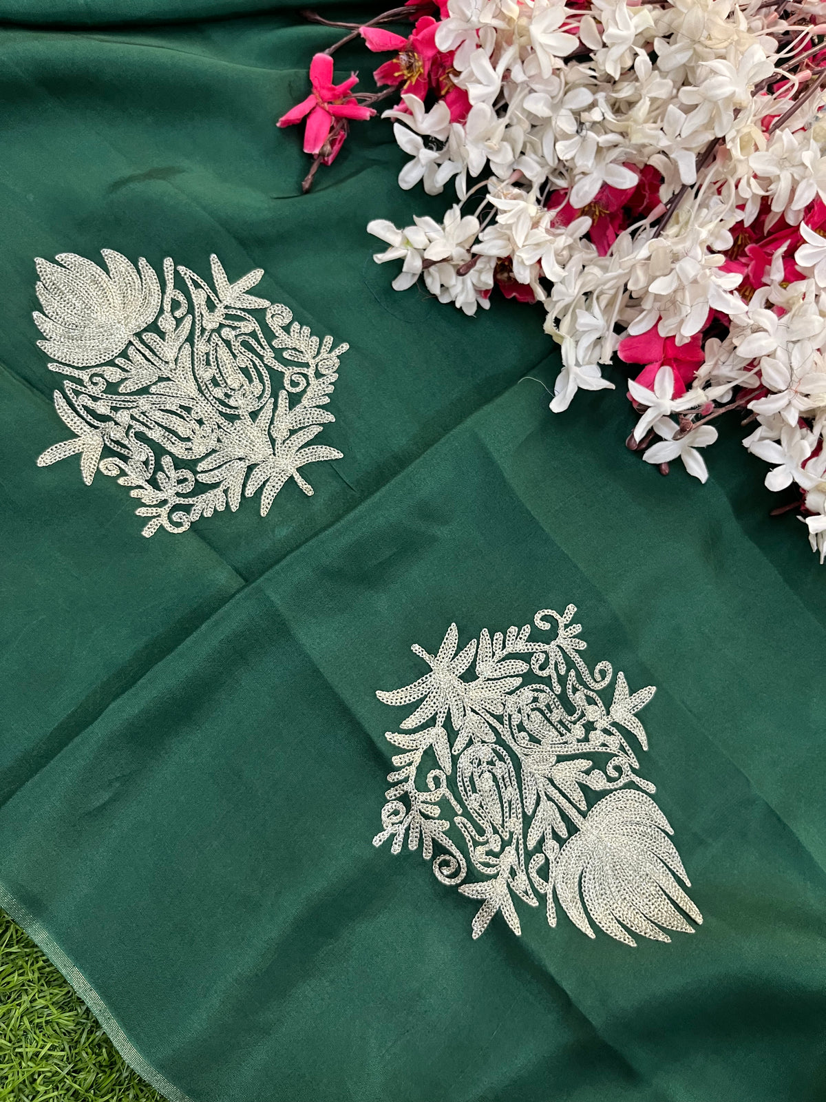 Green Silk Tilla Kashmiri Suit