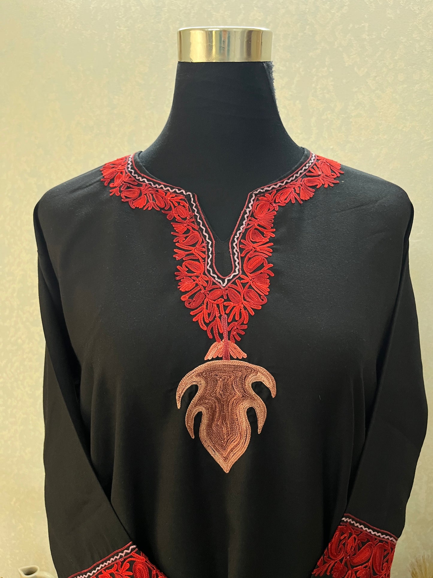 Black Cotton Embroidered Co-ord Set(40)