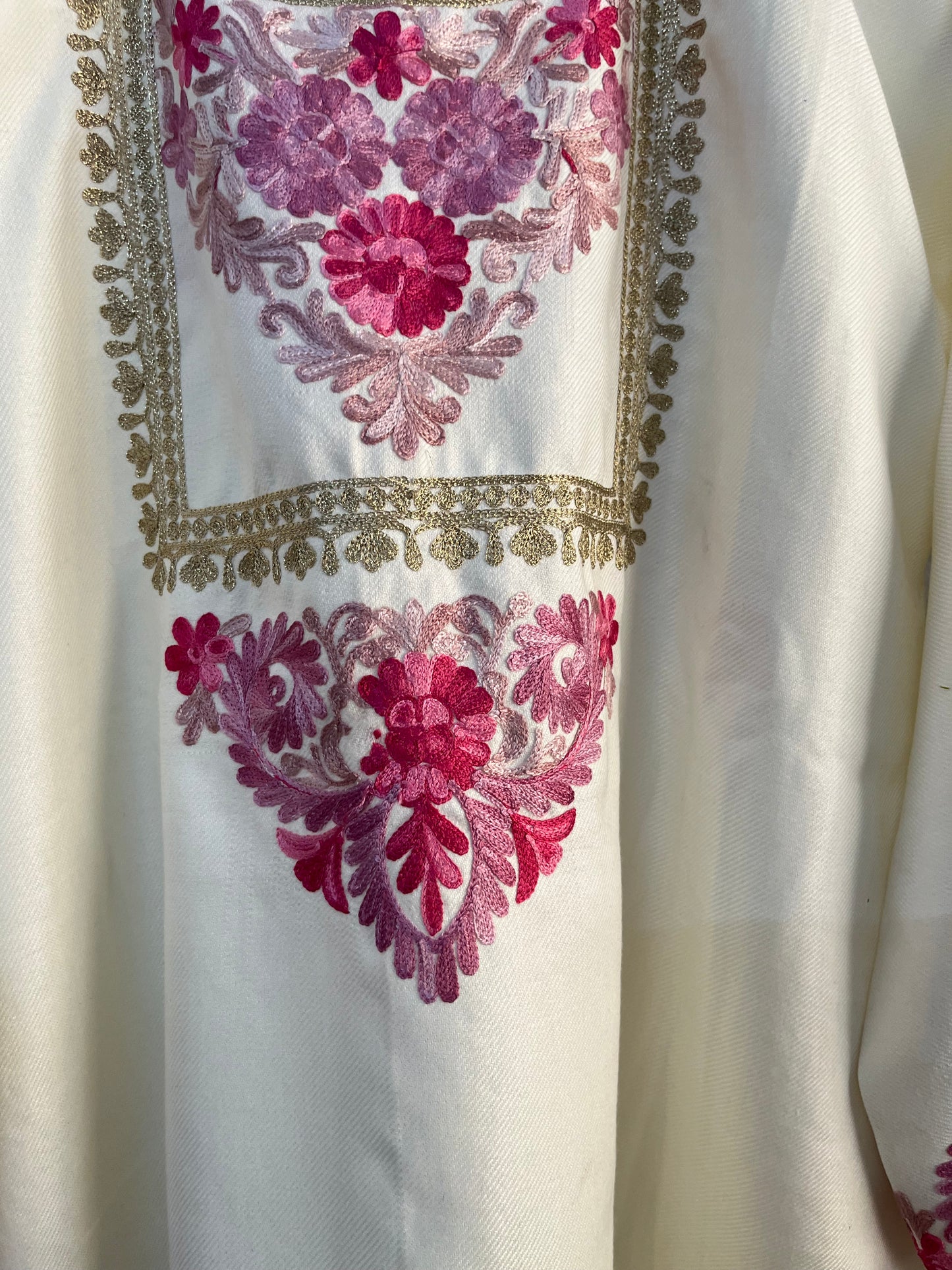 Off White Woollen Kashmiri Co-Ord Set ( Size 40)