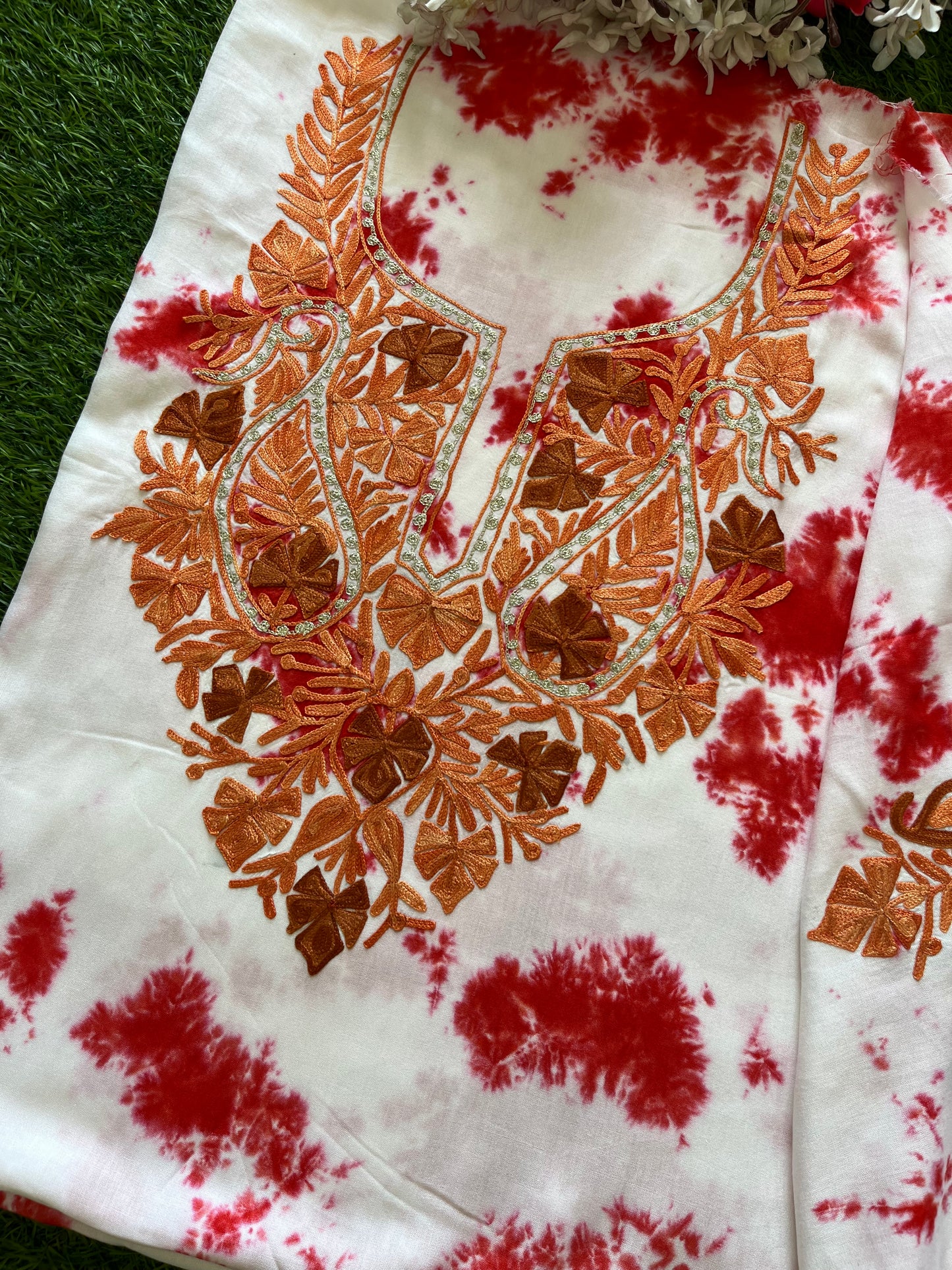 Cotton Unstitched Ty Dy Kashmiri Kurti