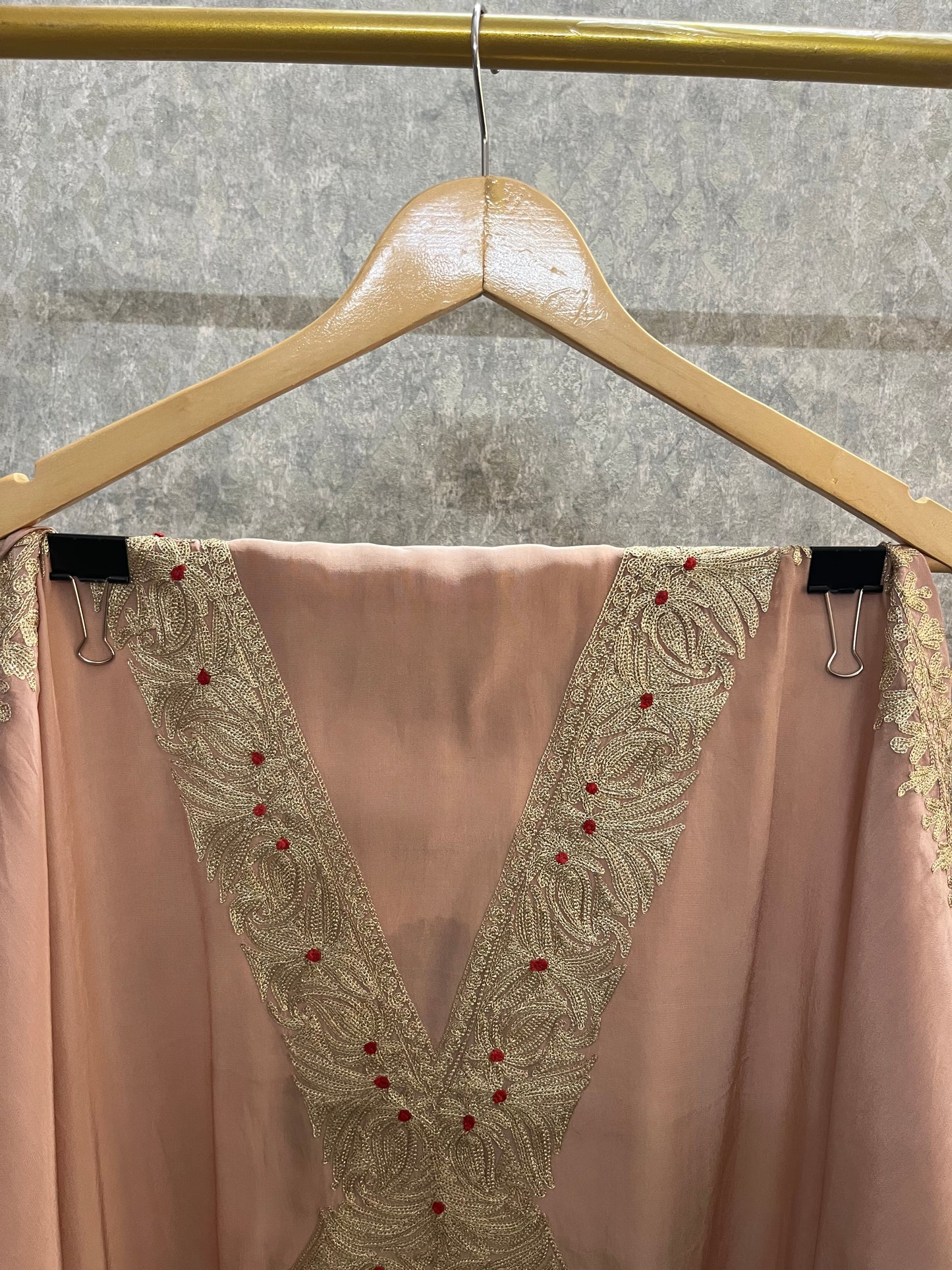 Crape Kashmiri Unstitched Kaftan Set