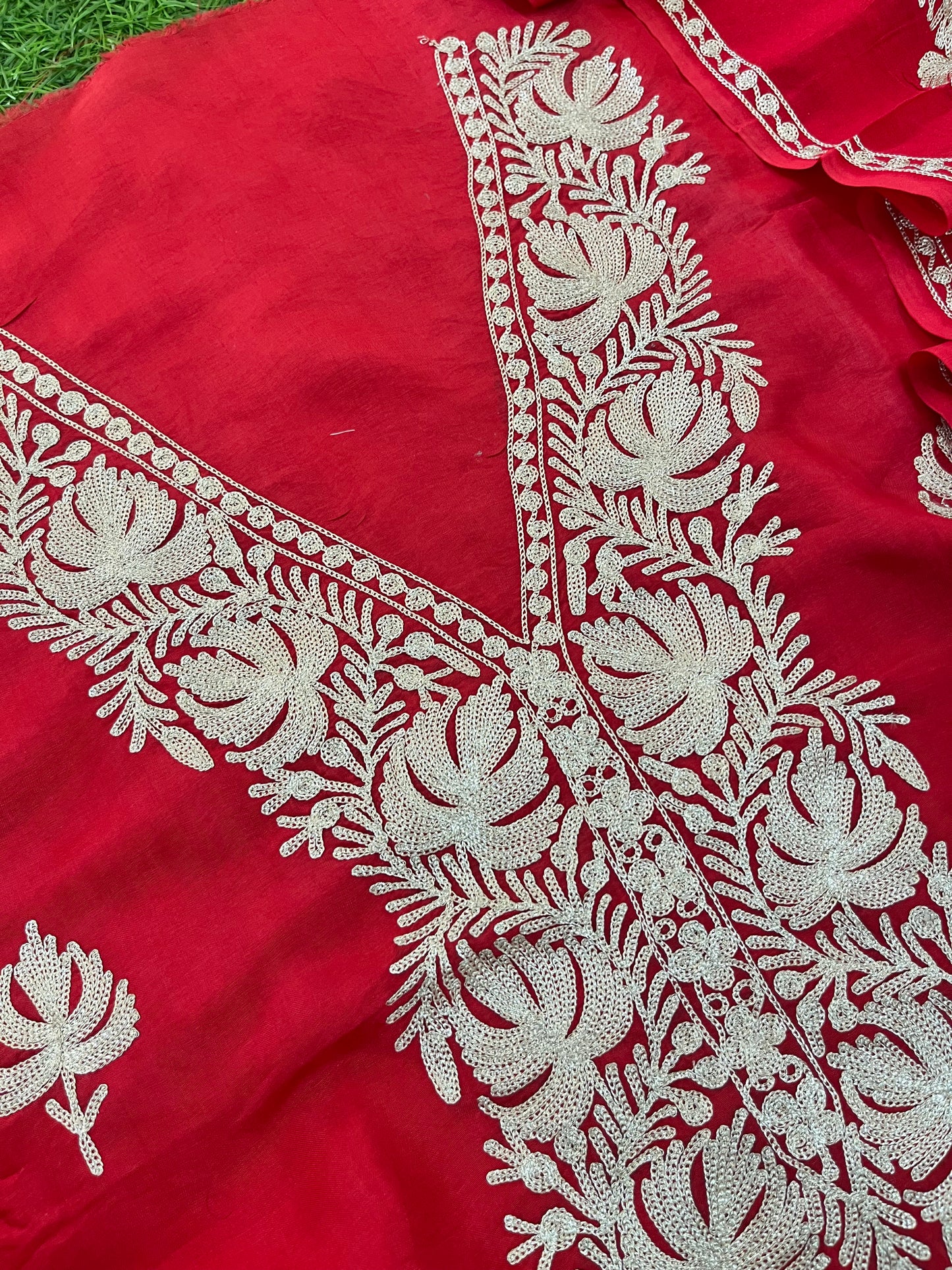 Sanam Silk Kashmiri Suit with Potli