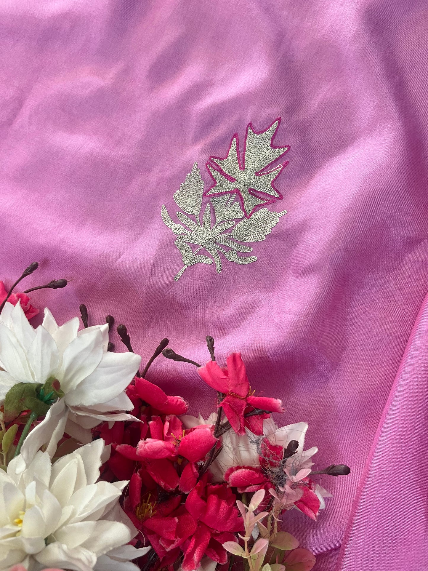 Soft Pink Silk Tilla Kashmiri Suit