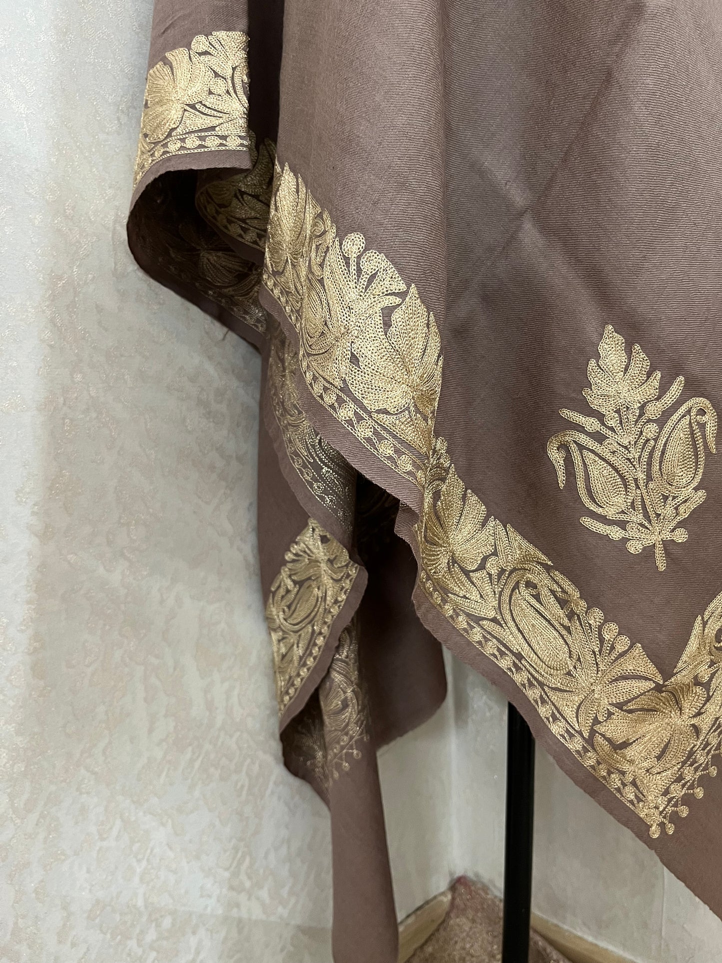 Semi Pashmina Tilla Embroidered stole