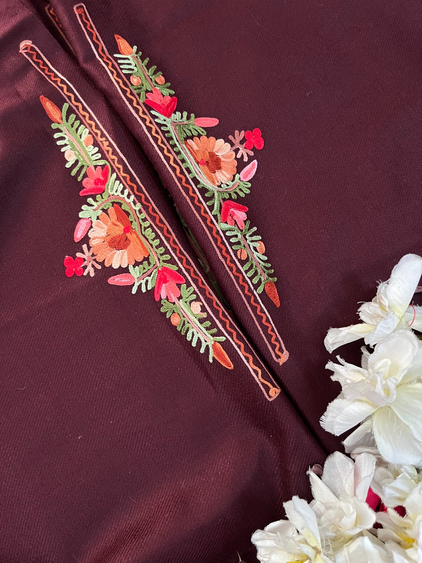 Coke Woollen Aari Embroidered 2pc suit 5mtr