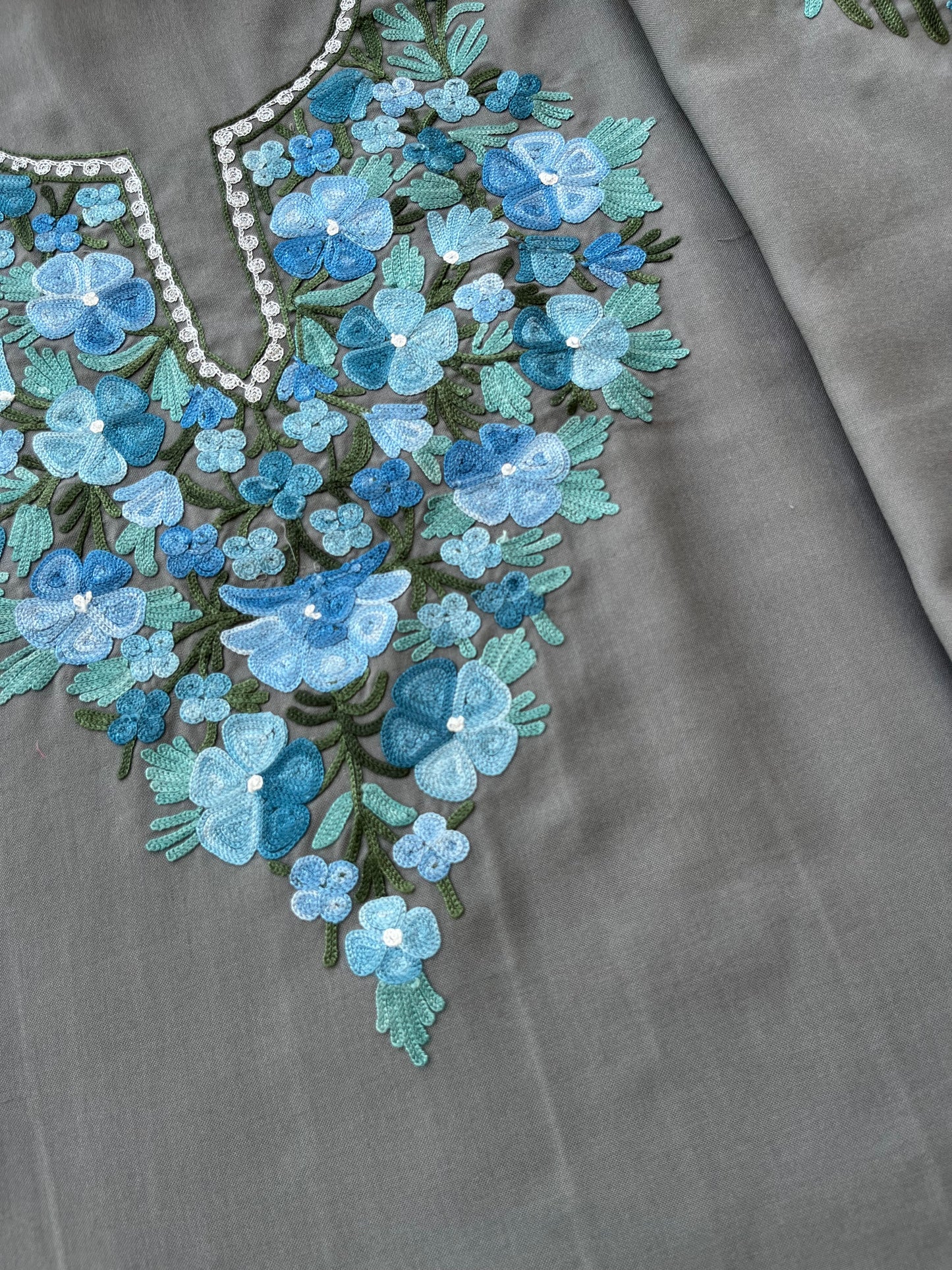 Grey Cotton Cord Set (Aari Embroidered)