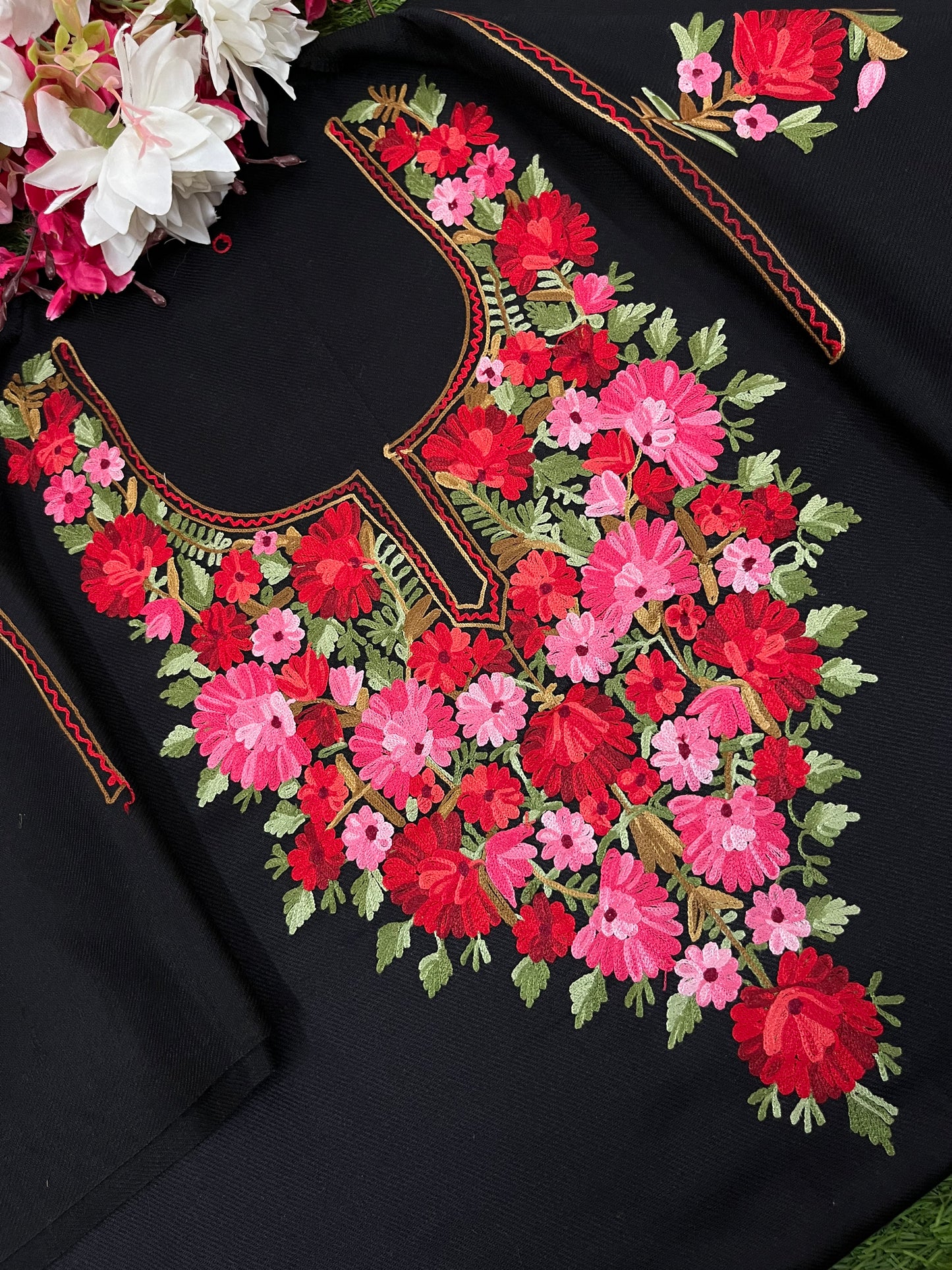 Black Woollen Aari Embroidered 3pc suit