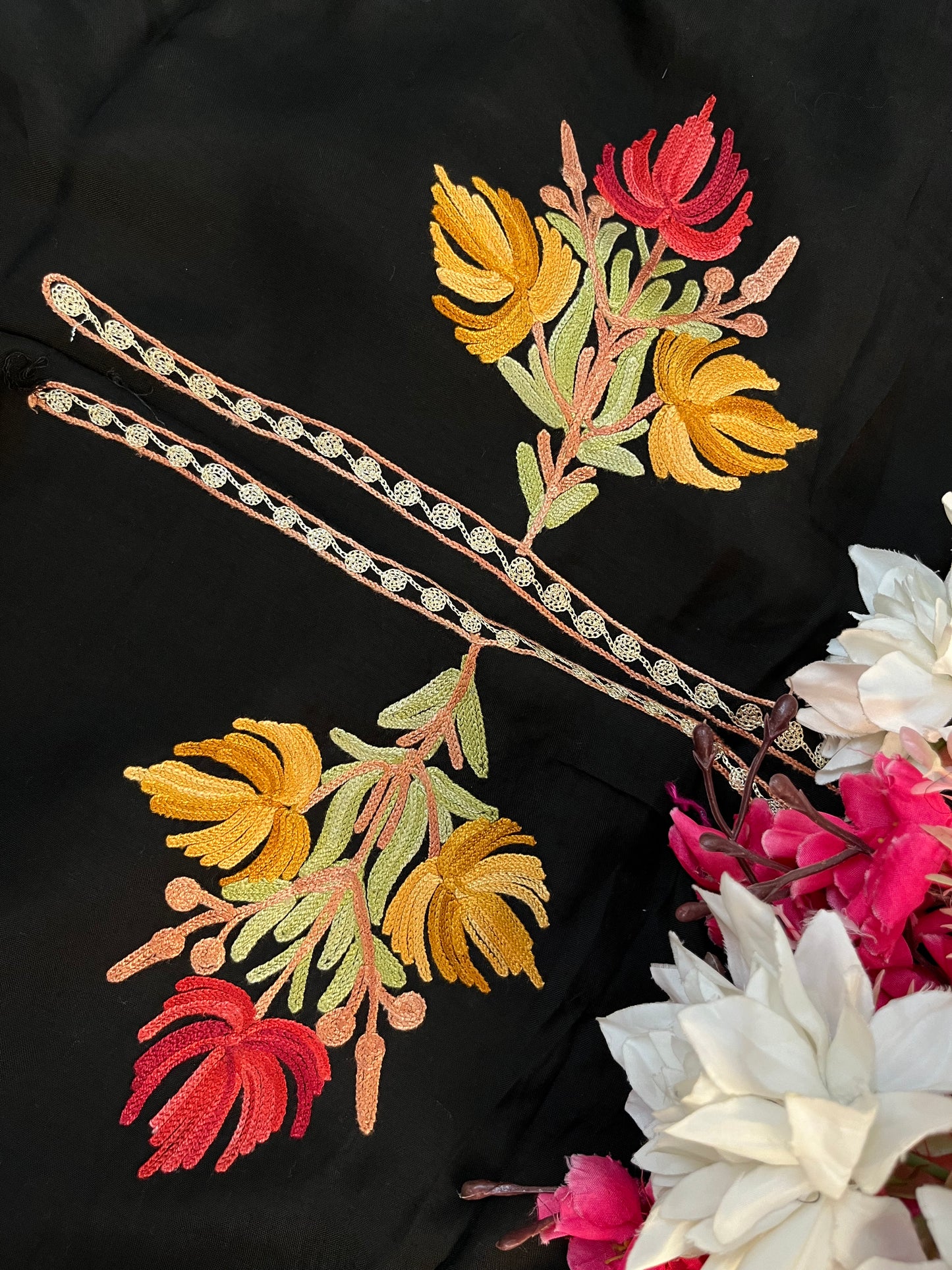 Black Muslin Cotton Aari Embroidered 3pc set