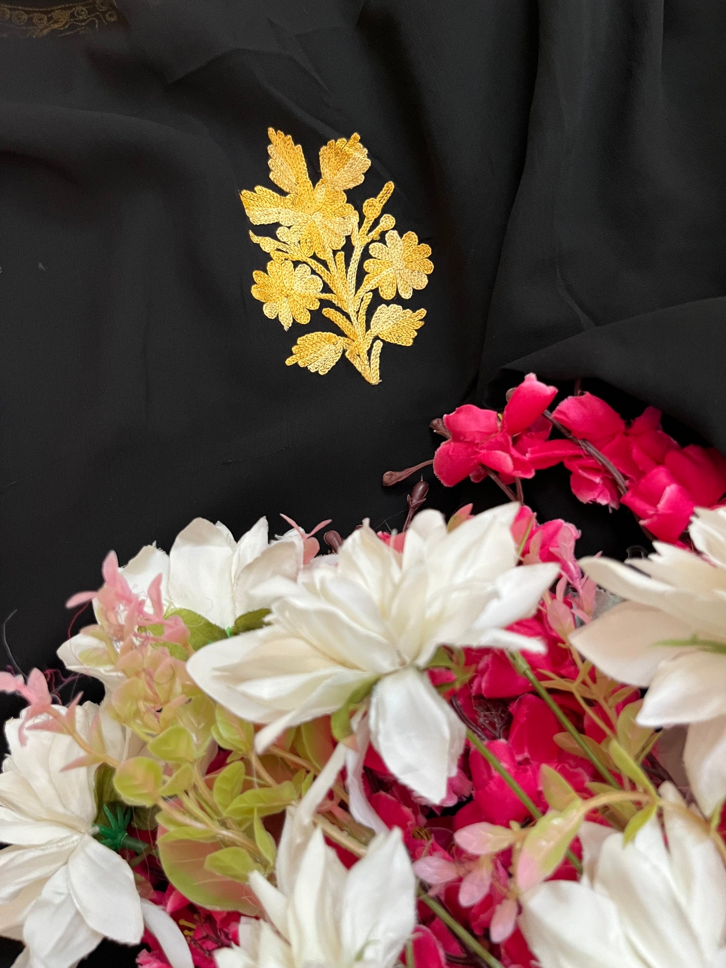 Georgette Black 3 Pc Aari Embroidered Suit Set
