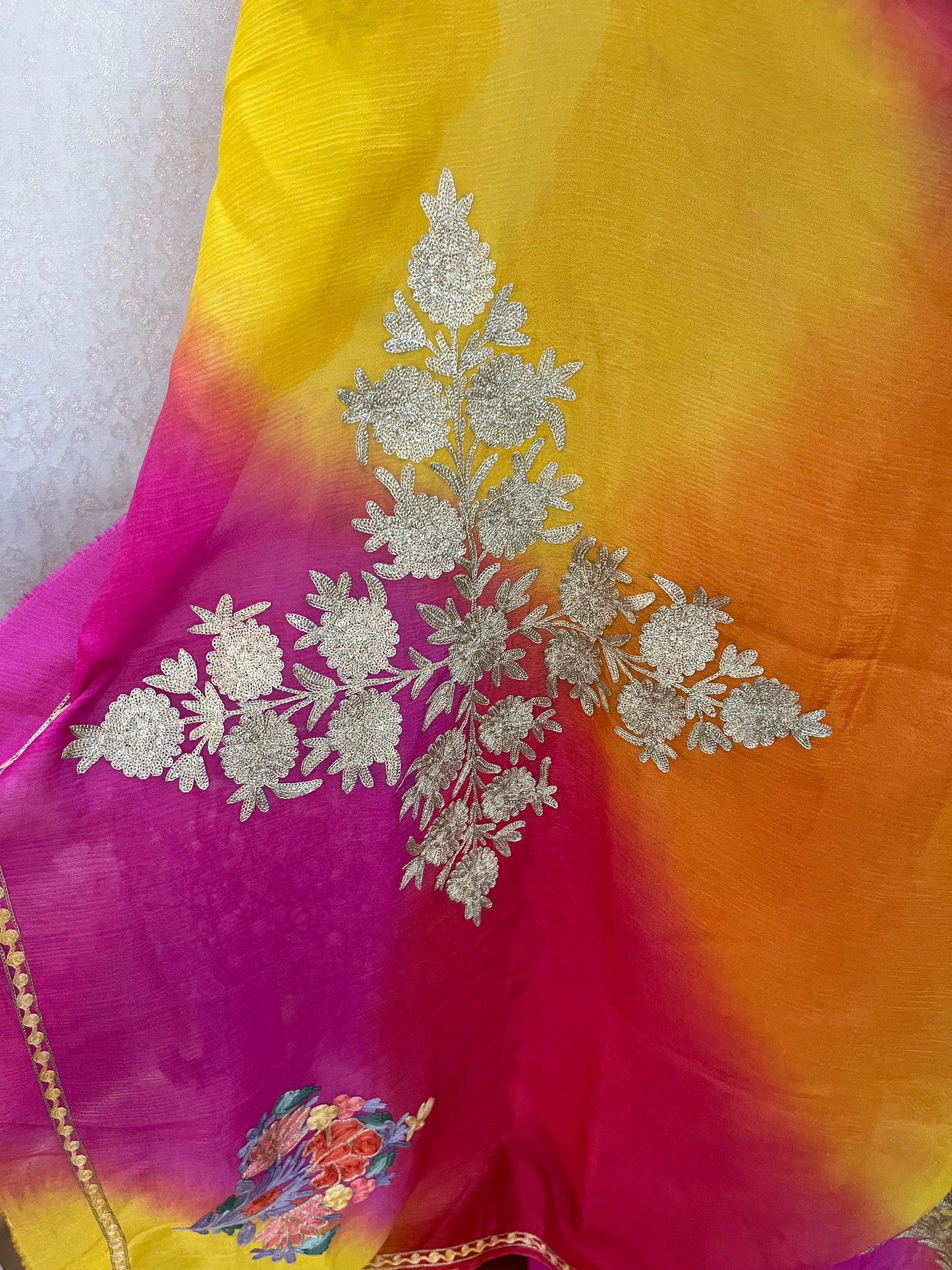 Hot Pink Premium Georgette Kashmiri Suit