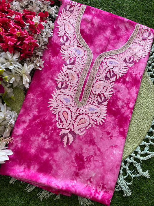 Cotton Unstitched Ty Dy Kashmiri Kurti