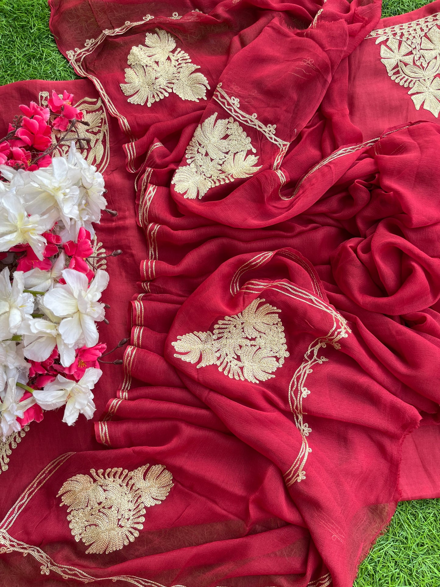 Maroon Silk Tilla Kashmiri Suit