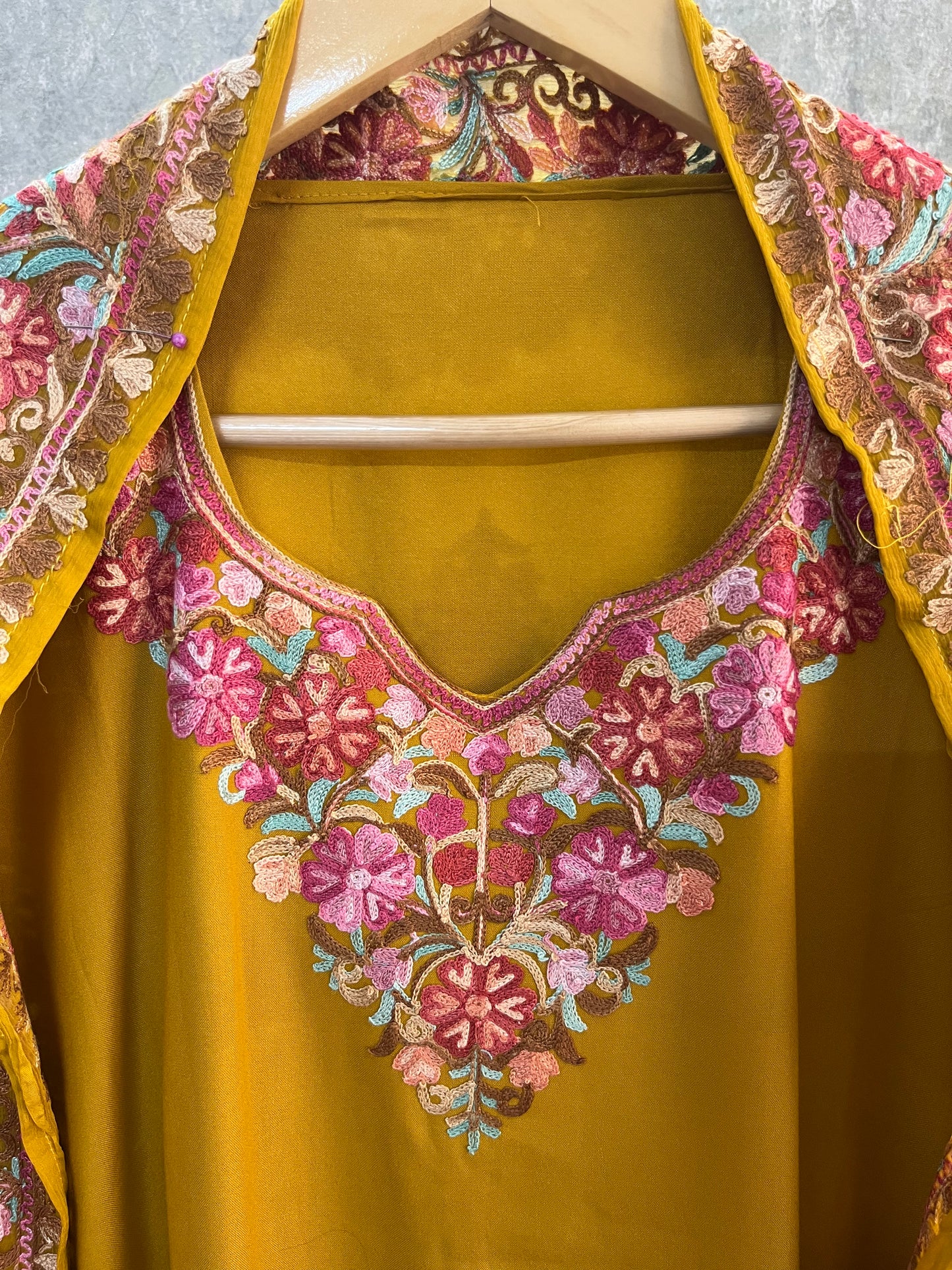 Gold Cotton Stitched Co-ord Set with dupatta (42)