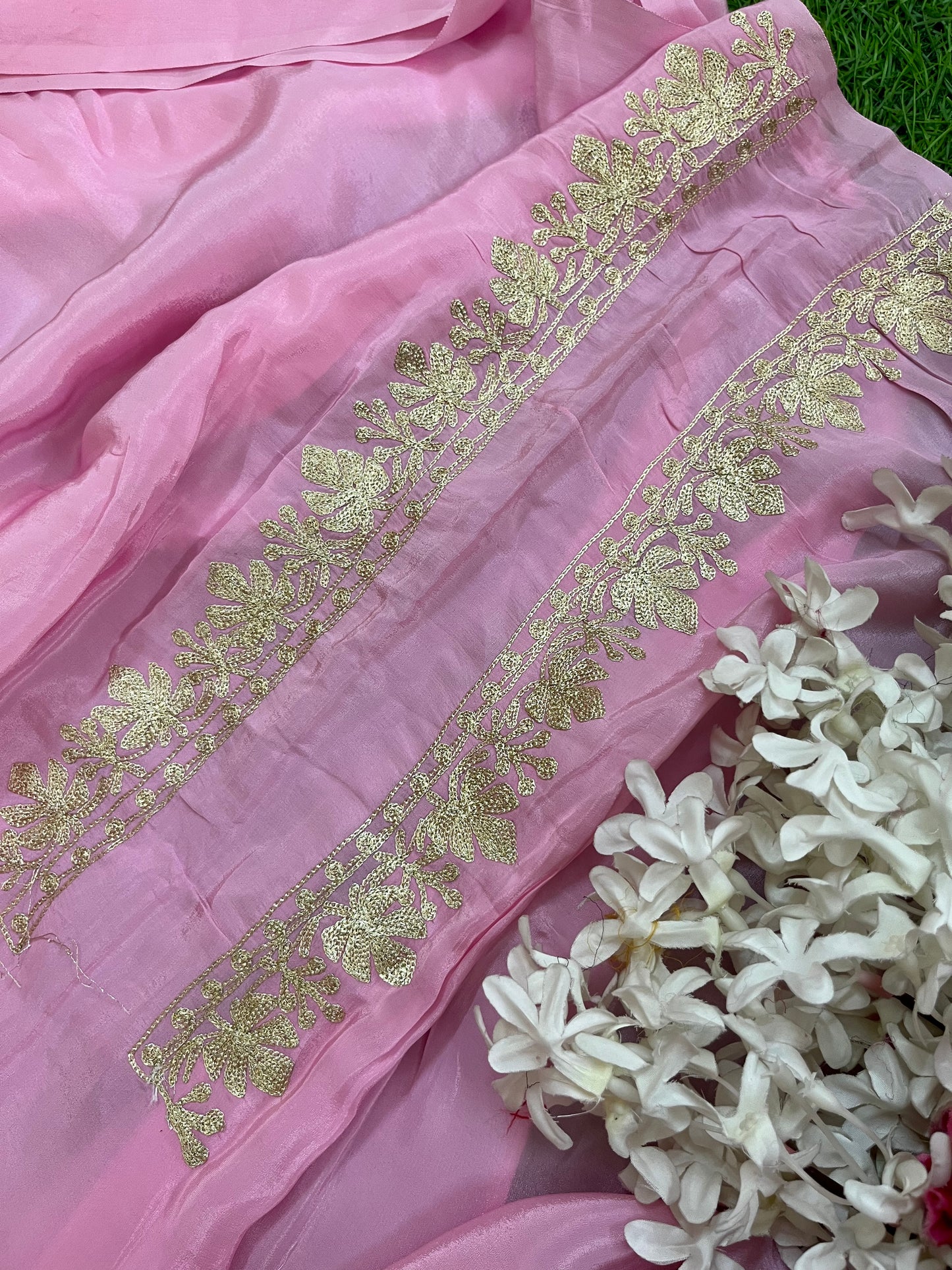 ‘Kalaa’ Soft Pink Crape Kashmiri Suit