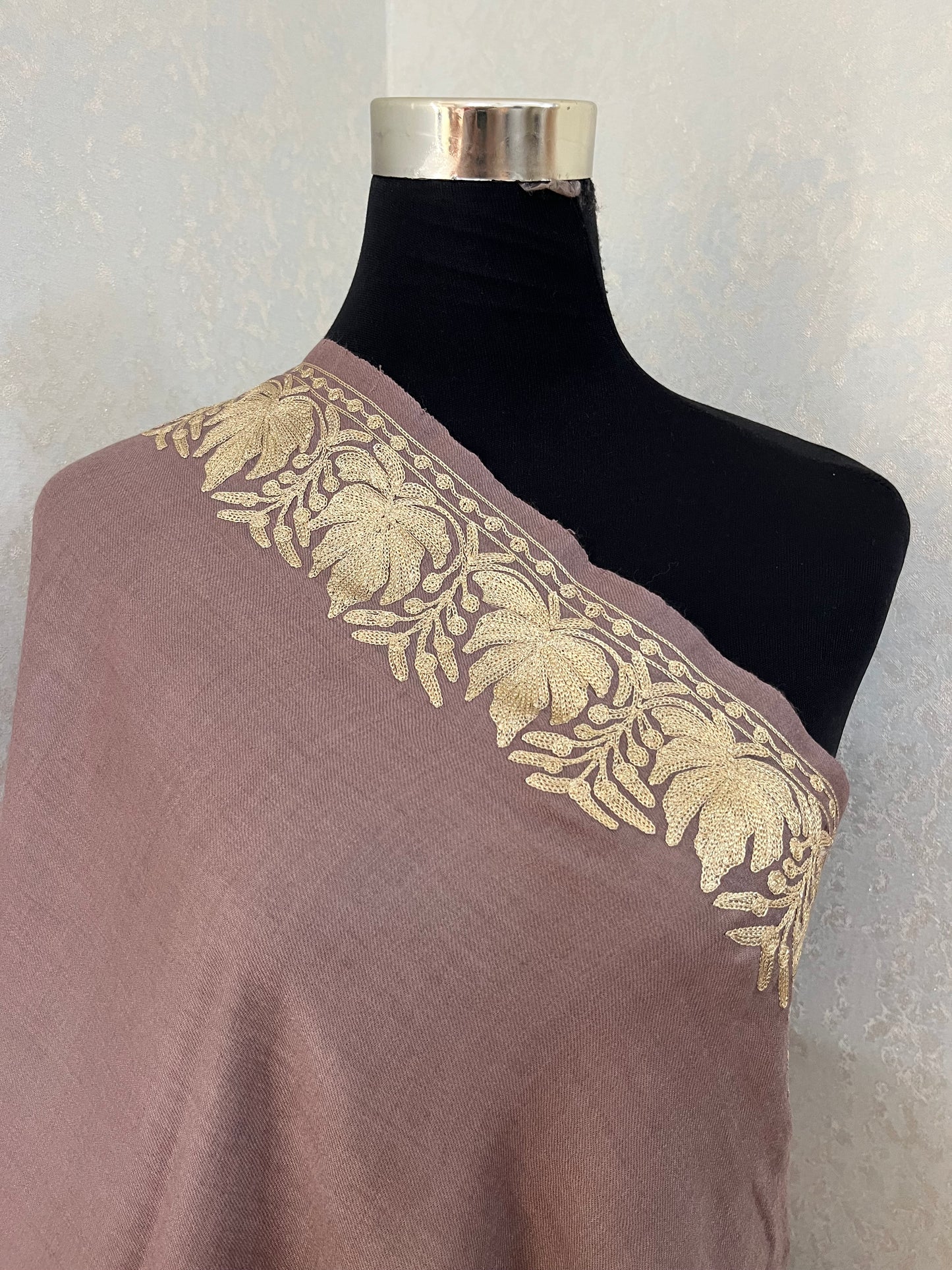 Semi Pashmina Tilla Embroidered stole