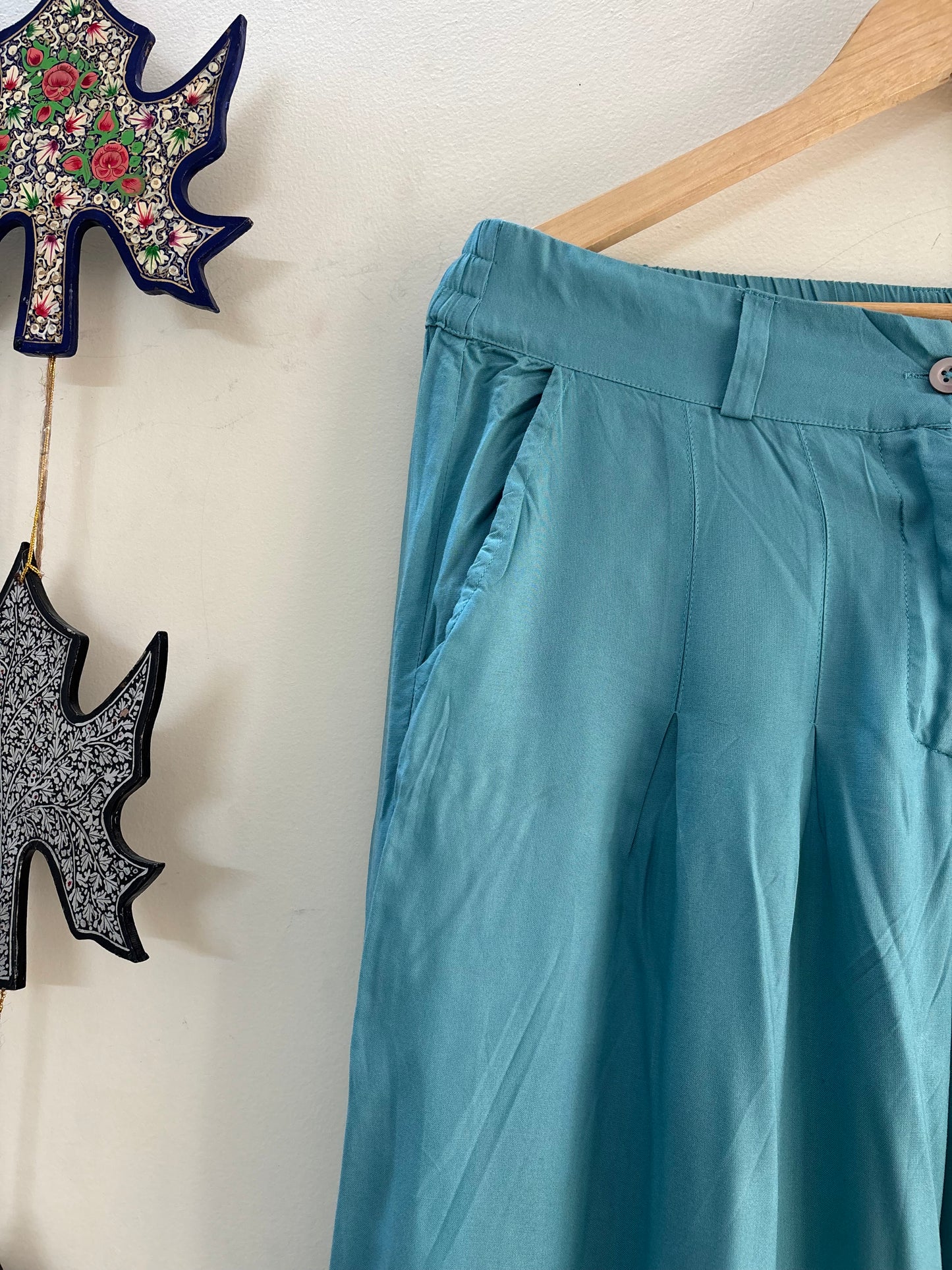 Women Blue Chinaar Aari Embroidered Palazzos ‘30’