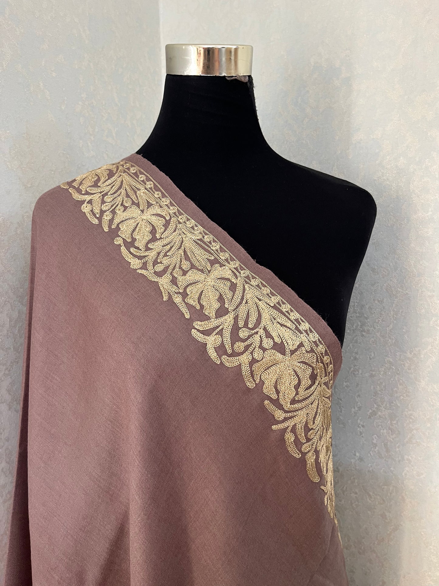Faun Semi Pashmina Tilla Embroidered stole