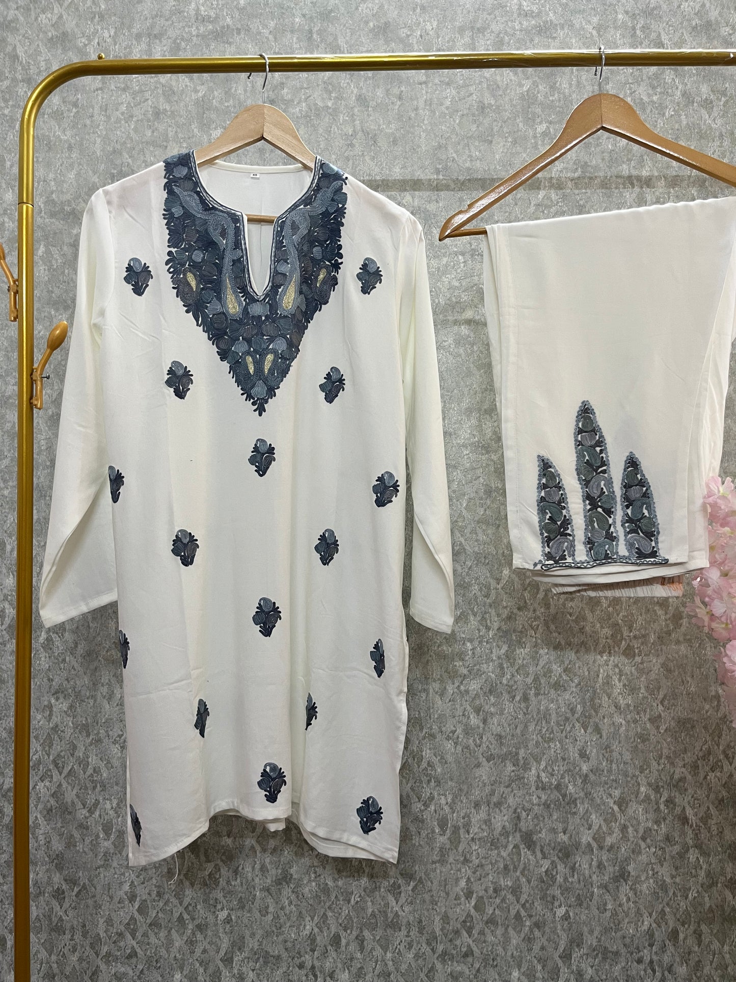 Off White Cotton Cord Set (Free Size(38)