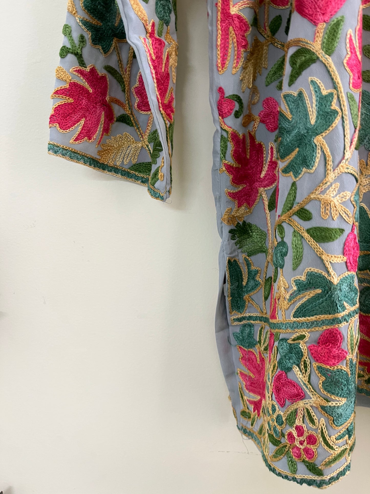 Green Georgette Jaal Work (Front & Back) Aari Embroidered Stitched Kurta