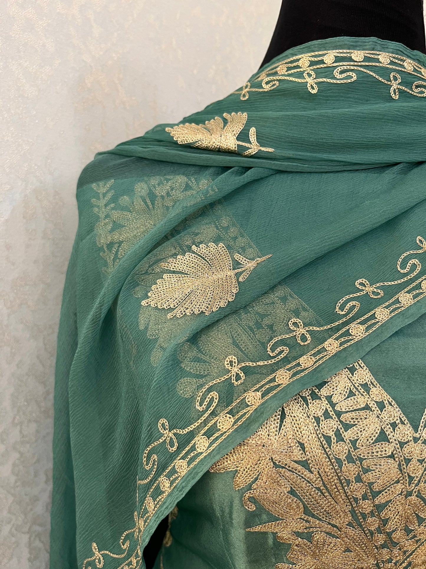 Soft Blue Tilla Kashmiri Silk Suit