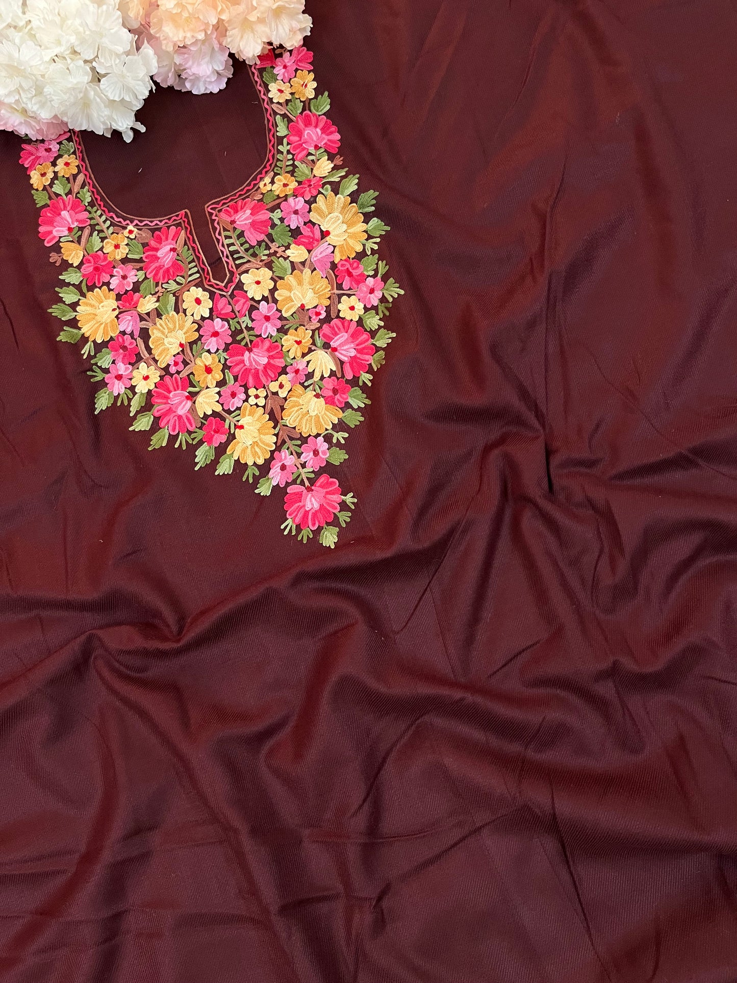 Coke Woollen Aari Embroidered 2pc suit 5mtr