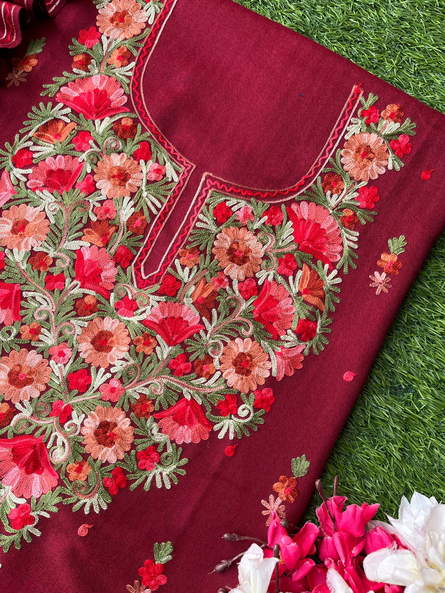 Coke Woollen Aari Embroidered 3pc suit