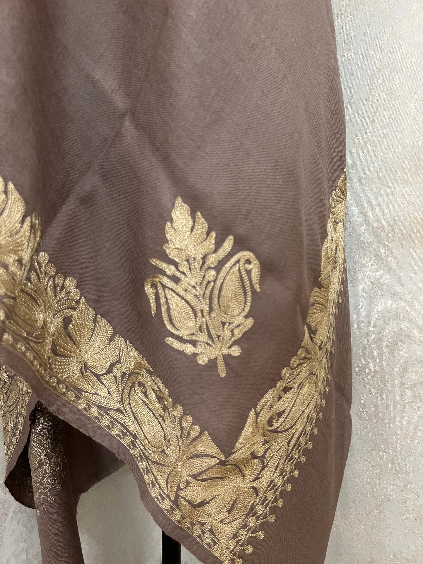 Semi Pashmina Tilla Embroidered stole