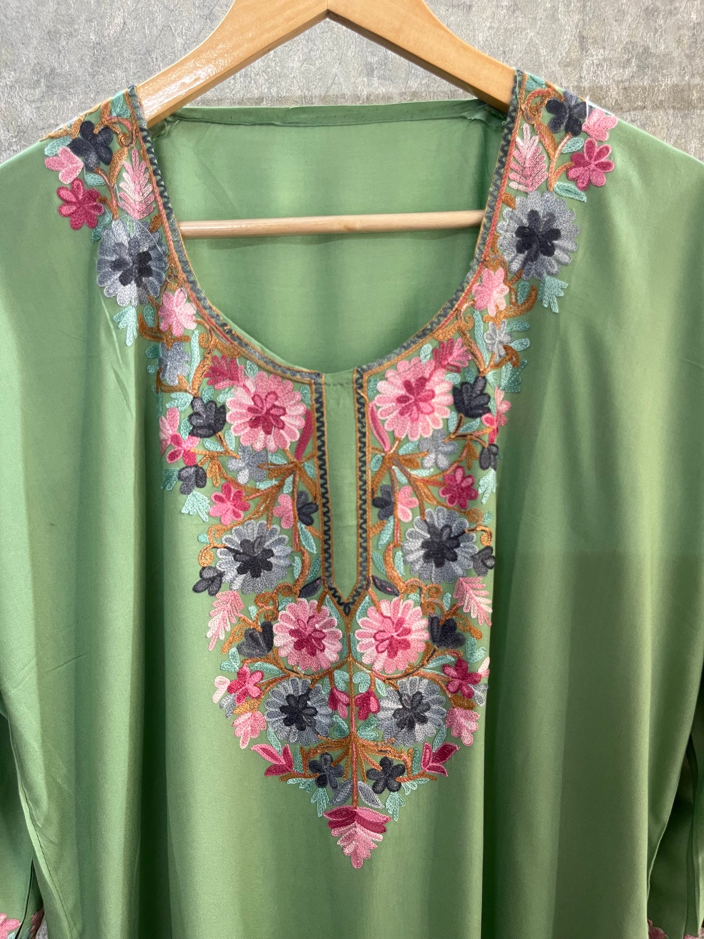 Green Cotton Stitched Co-ord Set(46)