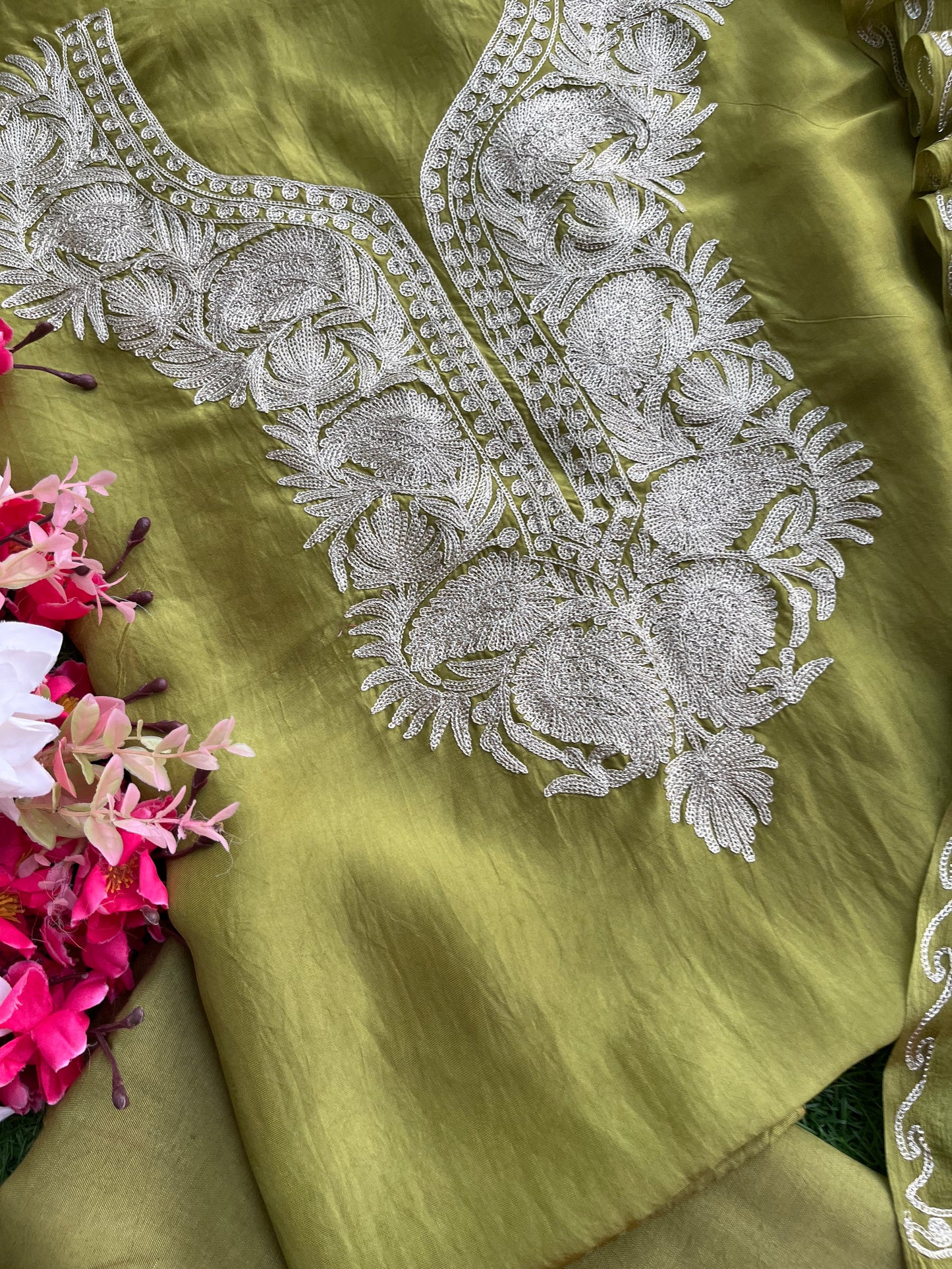 Heena Green Silk Tilla Kashmiri Suit