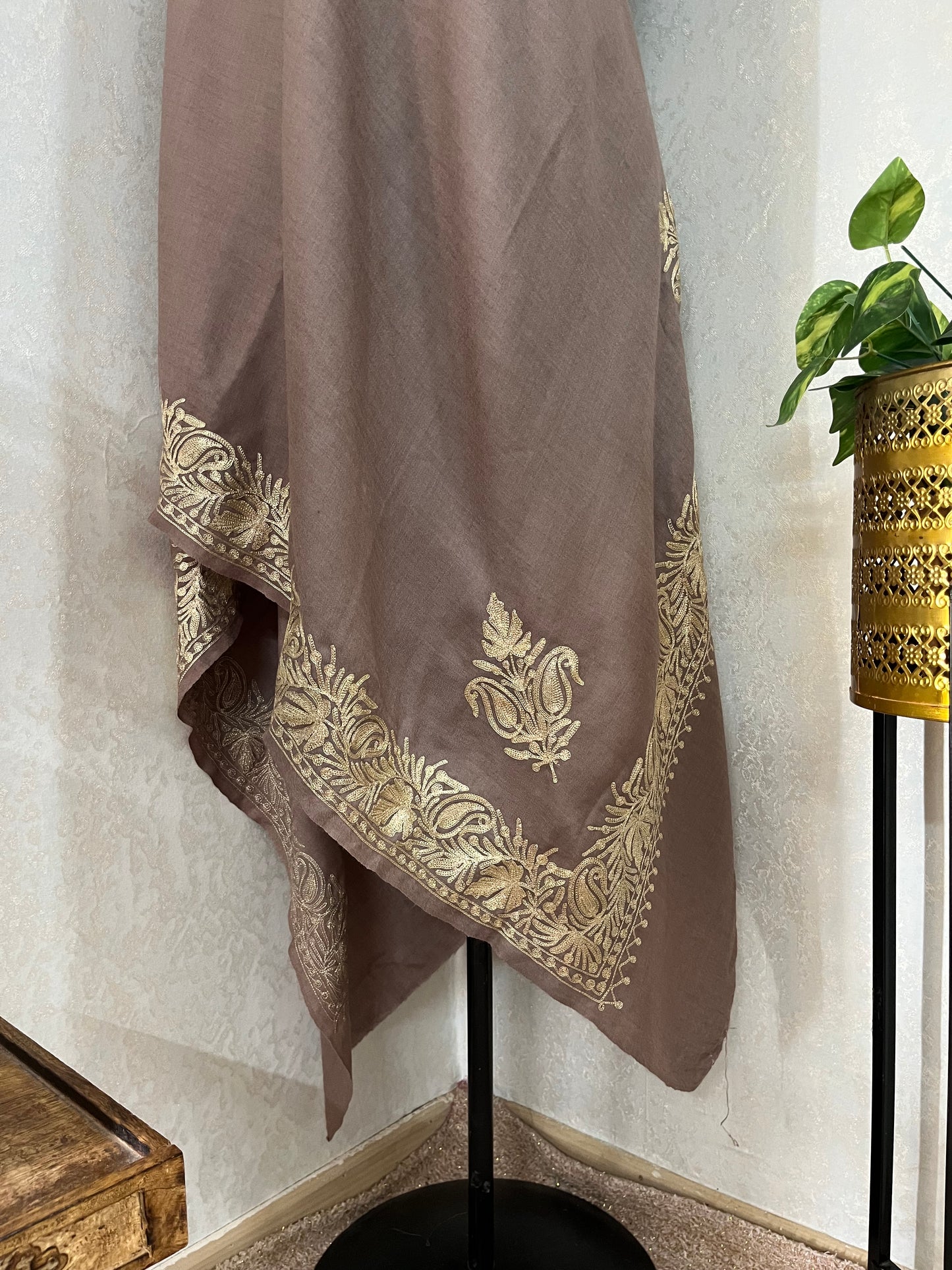 Being Semi Pashmina Tilla Embroidered stole