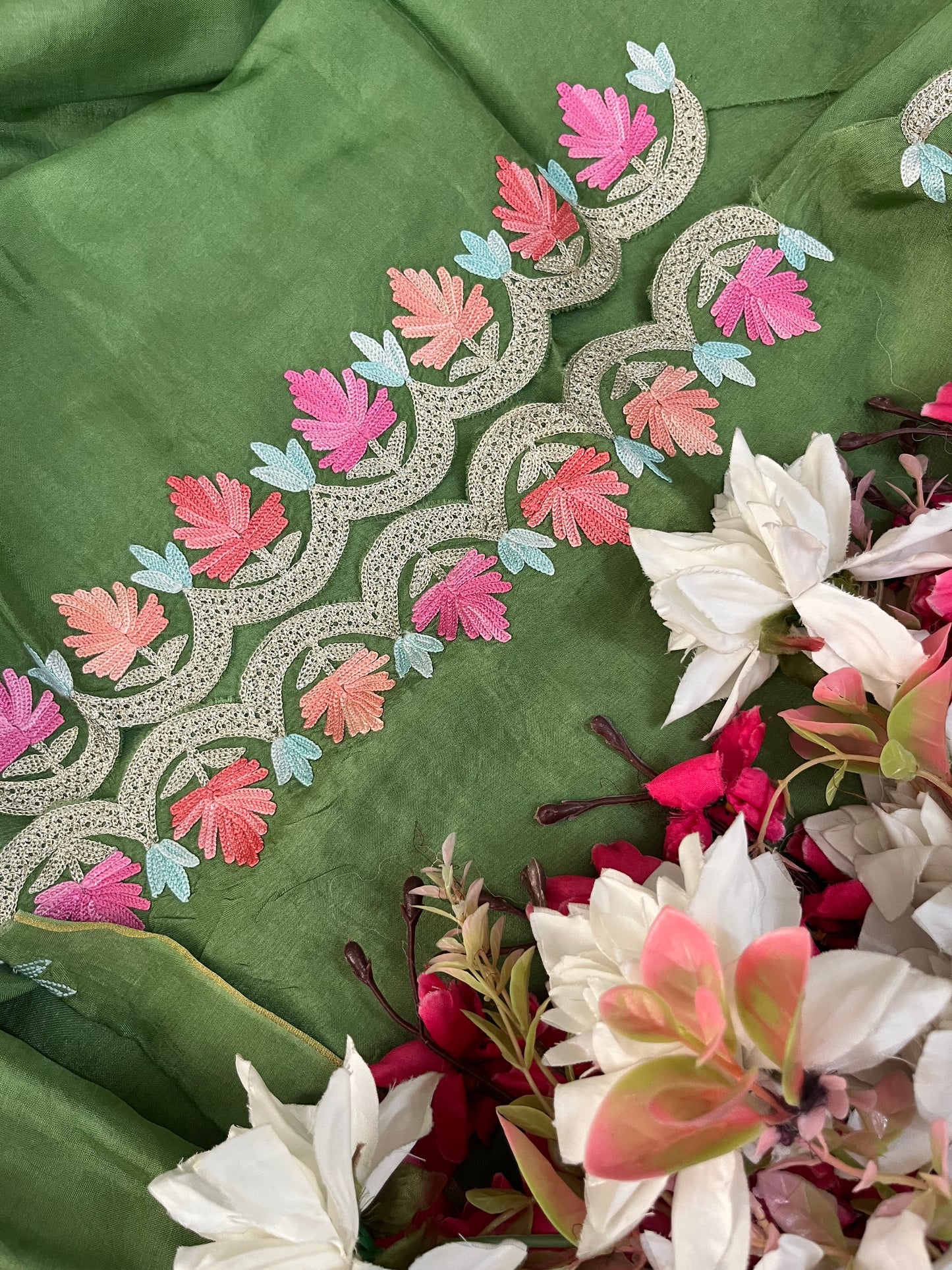 Sanam’ Silk Aari Embroidered Suit material