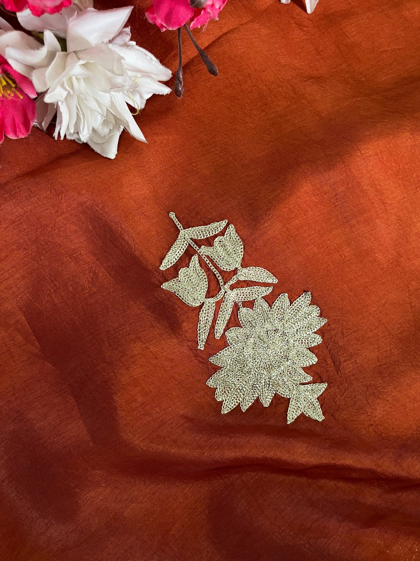 Rust Sanam Silk Kashmiri Suit