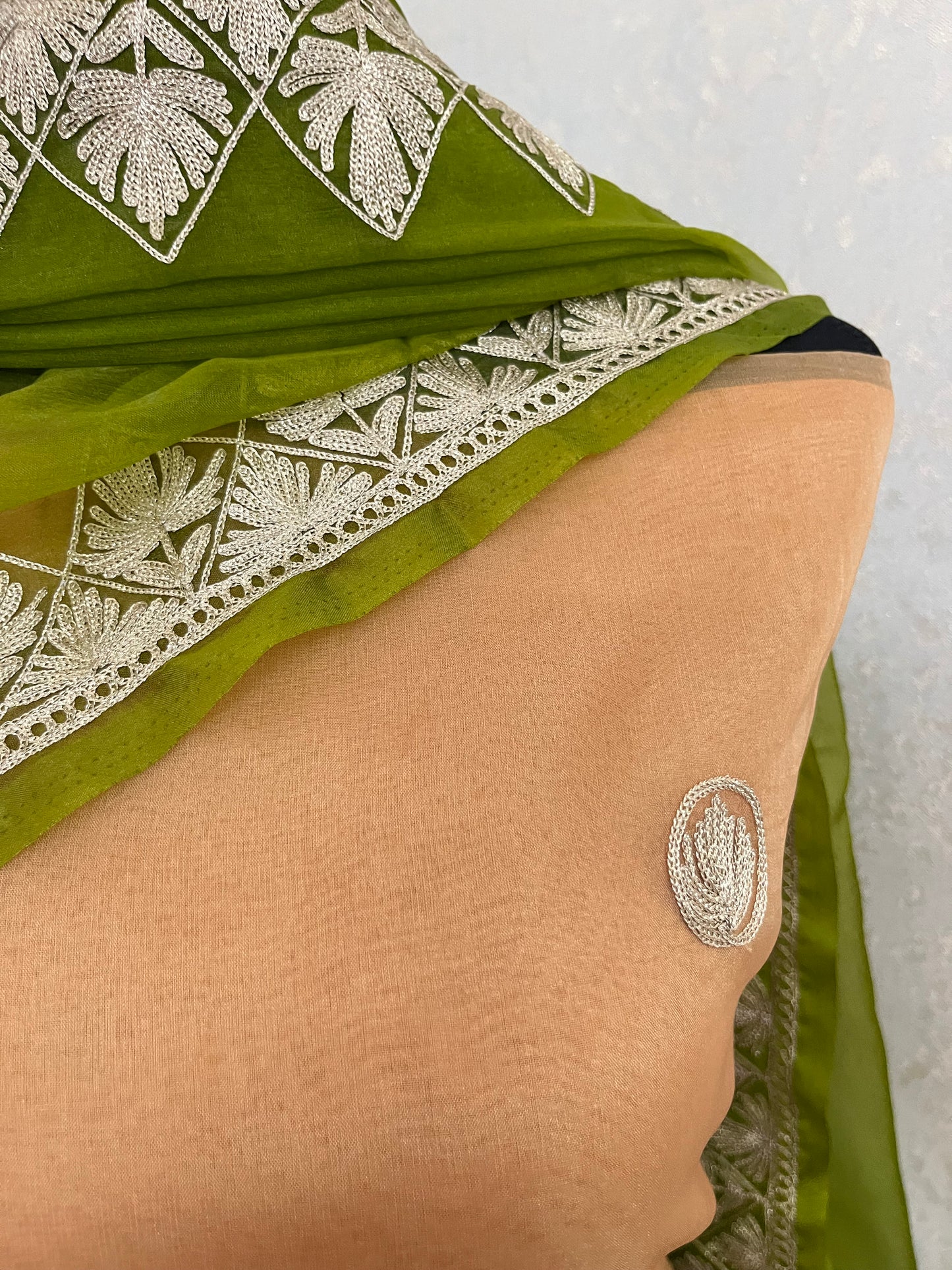 Golden Soft Tissue Kashmiri Suit